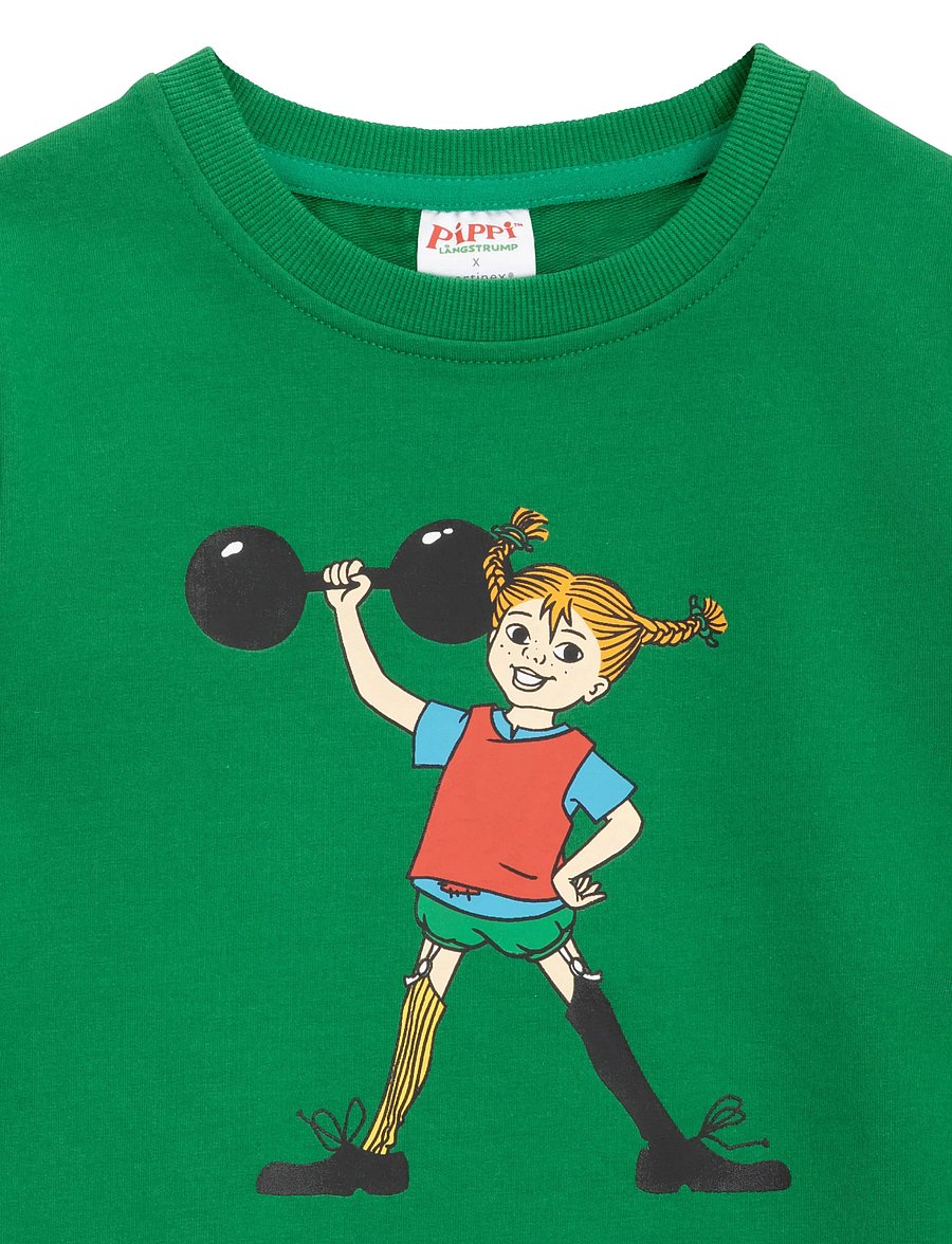 Pippi Langstrumpf - STARKA PIPPI COLLEGETRÖJA - sweatshirts - green - 2