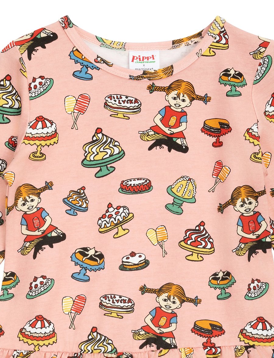 Pippi Langstrømpe - MUMS KLÄNNING - langærmede babykjoler - pink - 2