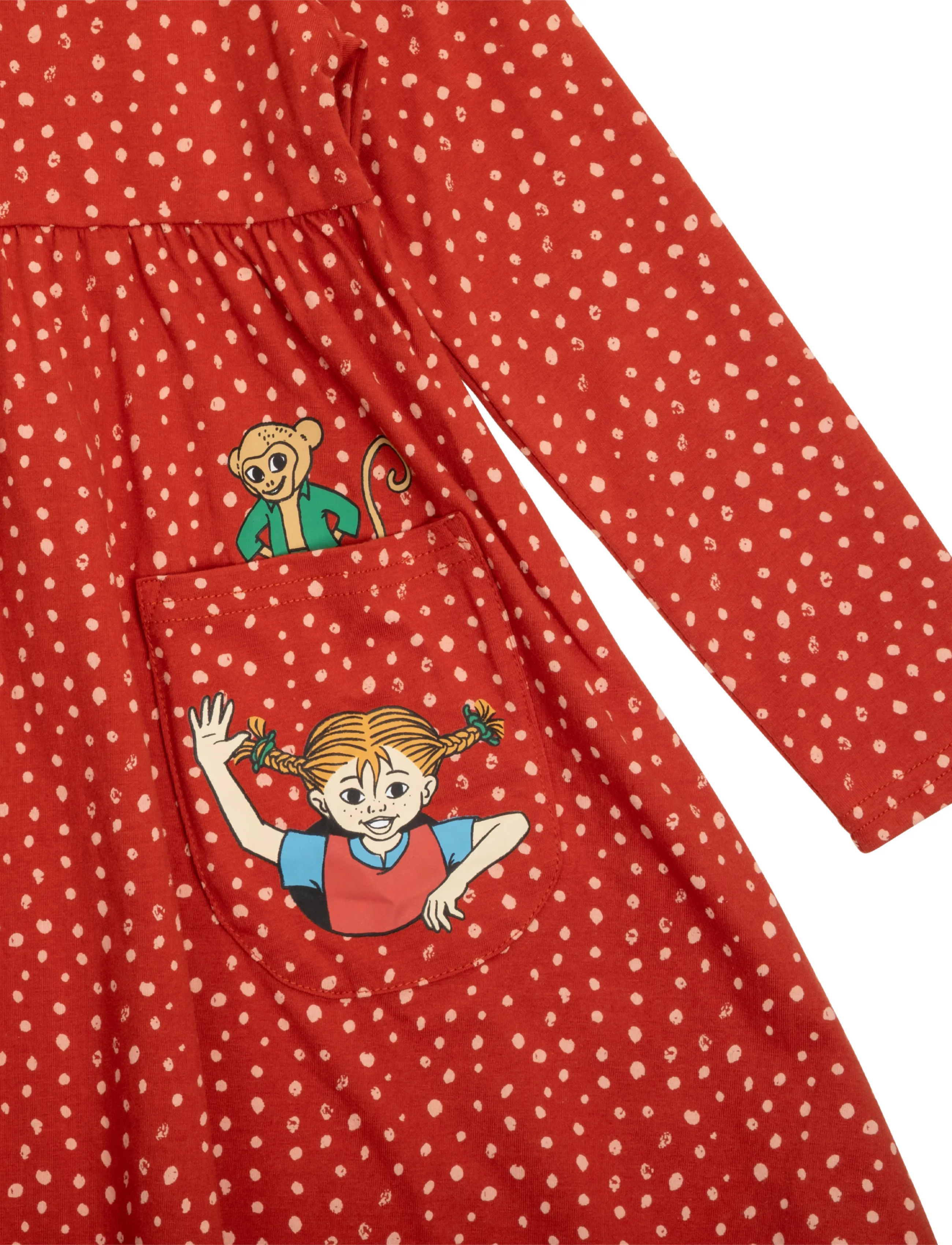 Pippi Langstrømpe - PRICK KLÄNNING - red - 3