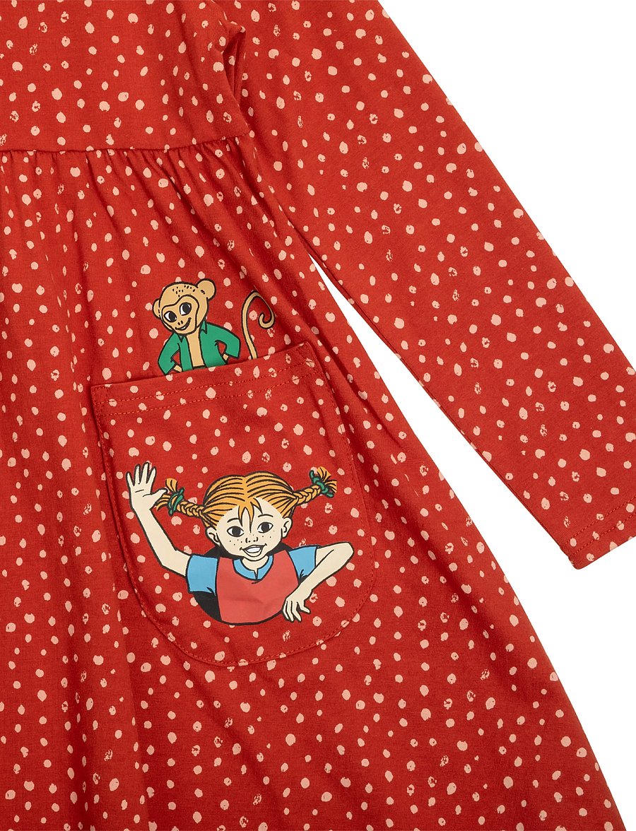 Pippi Langstrømpe - PRICK KLÄNNING - langærmede babykjoler - red - 3