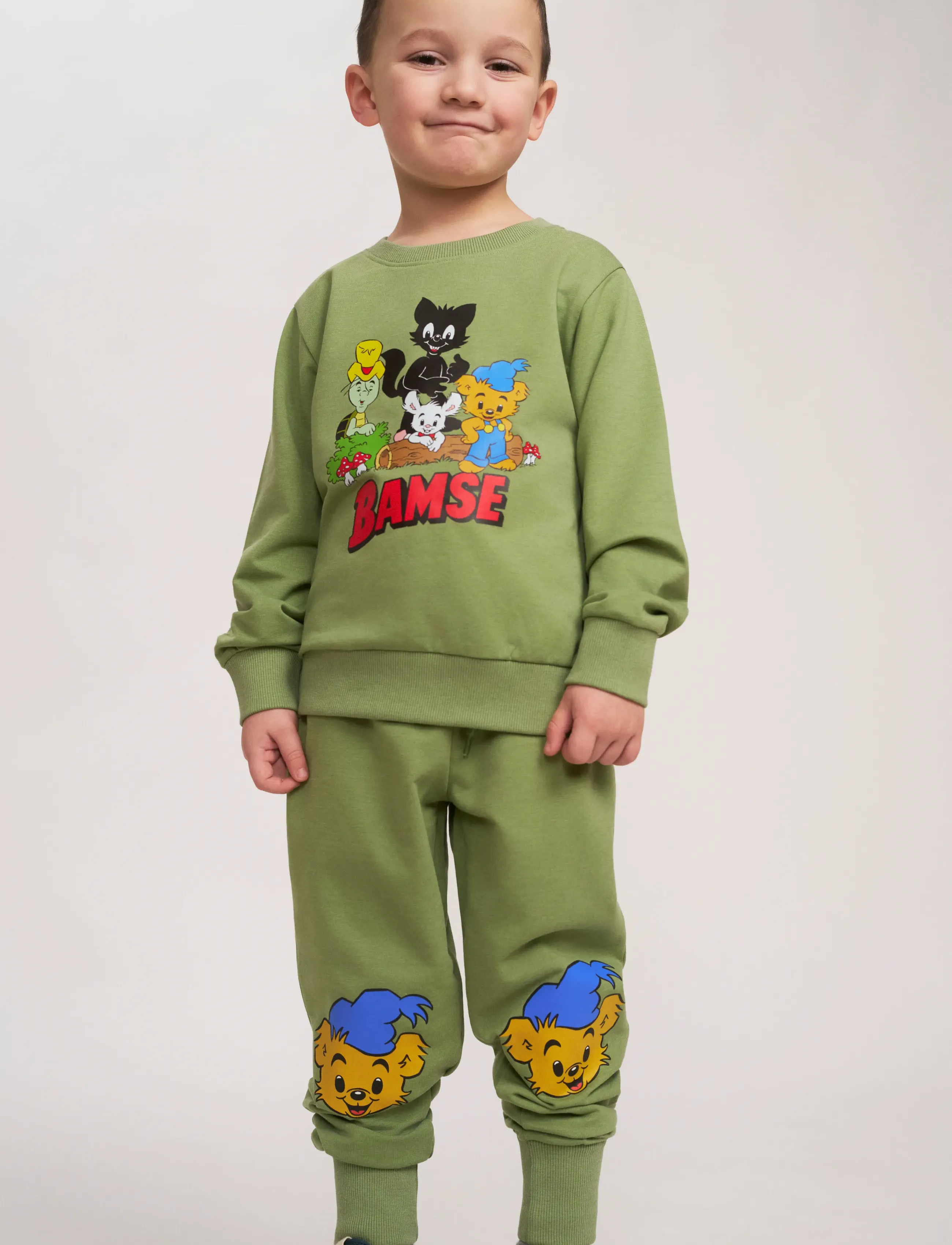 Bamse Collegebyxa, 122, Unterteile, Grün - Sweatpants, Kinder