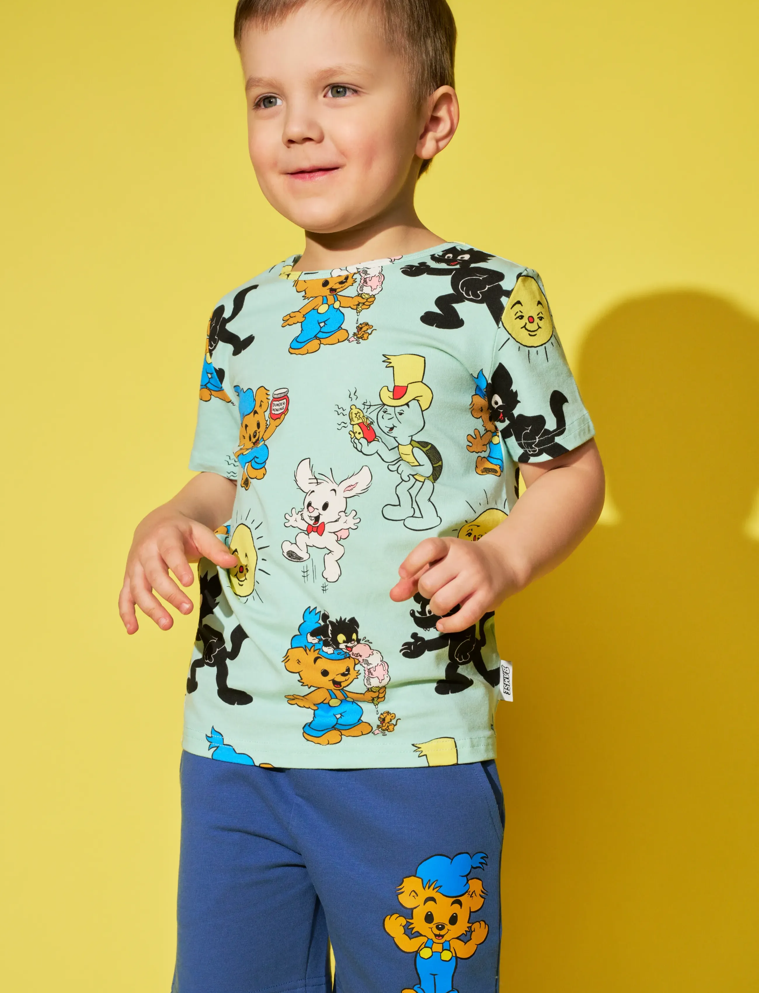 Bamse Kompisar T-Shirt, 122, T-shirts, Grün - Short-sleeved, Kinder