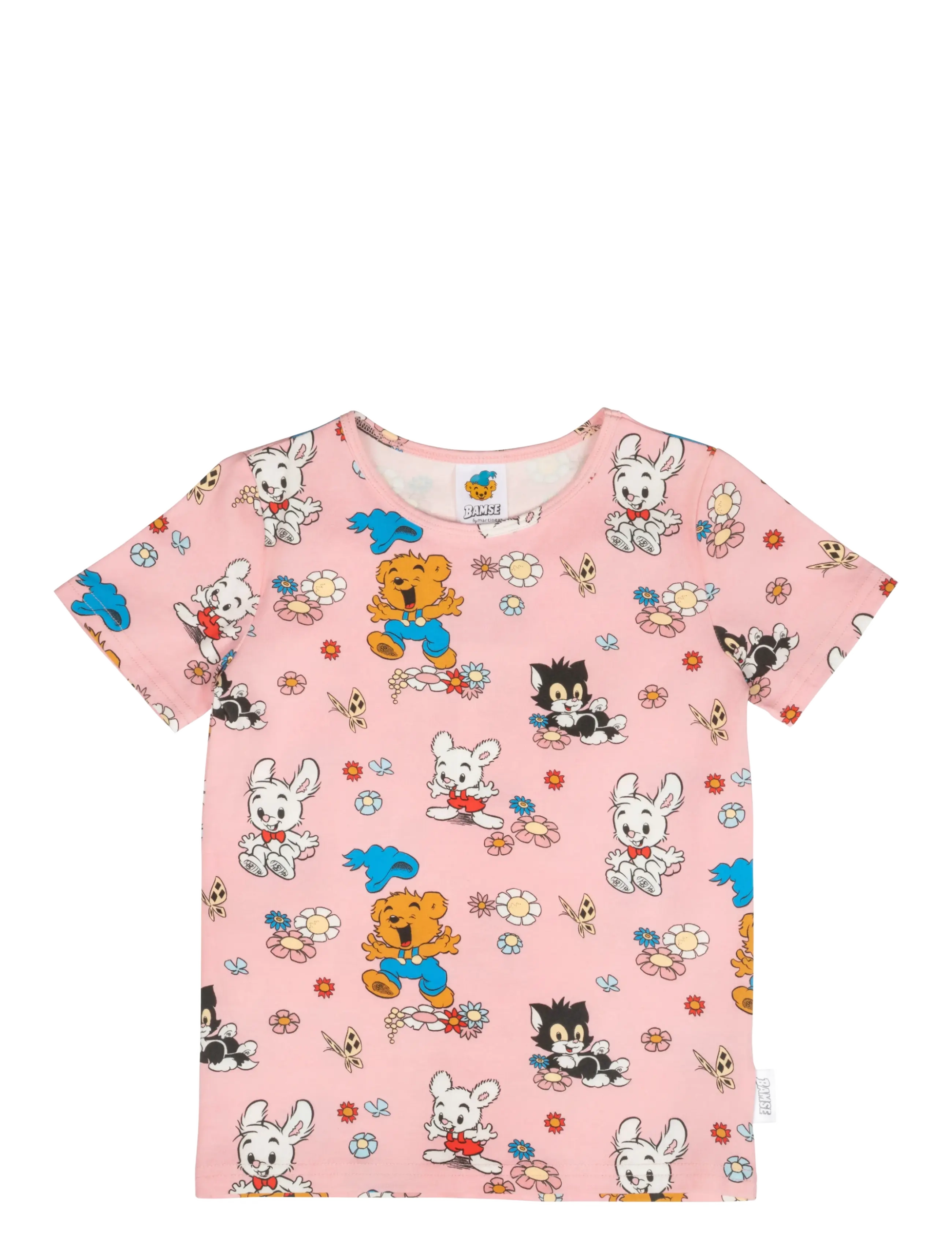MARTINEX Bamse Och Blommor T-Shirt Pink - 122 - Kinder