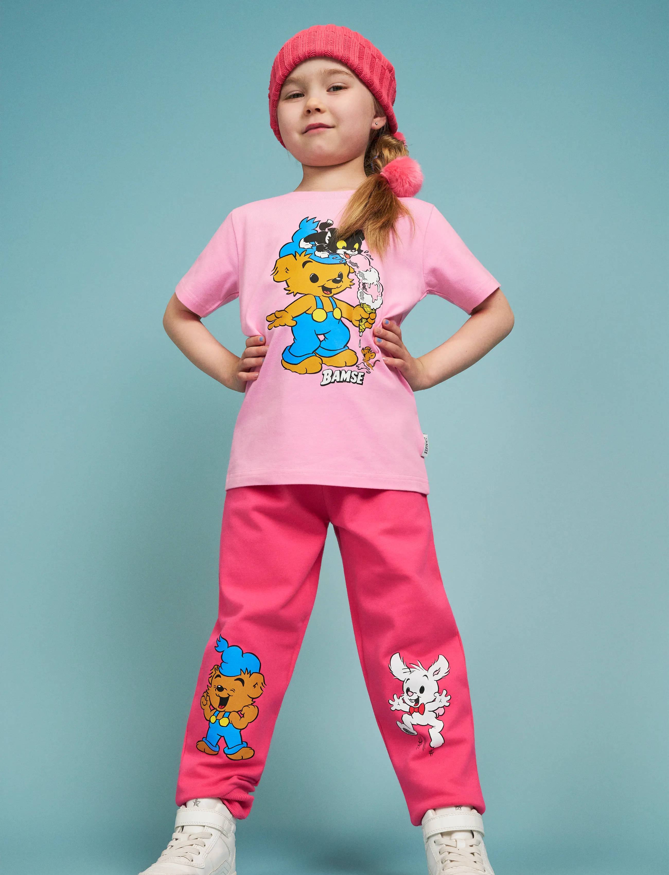Bamse Glasstrut T-Shirt, 104, T-shirts, Rosa - Short-sleeved, Kinder