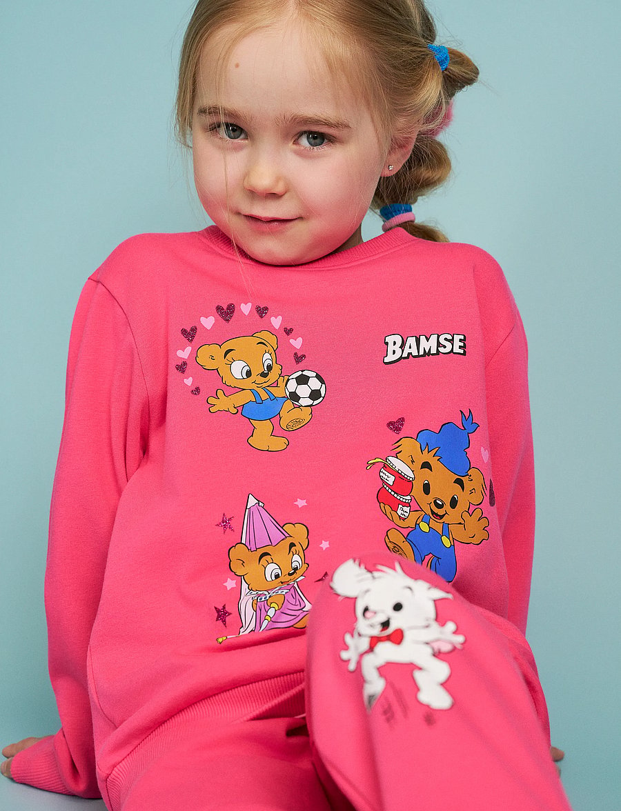 Bamse - NALLE-MAJA COLLEGETRÖJA - dressipluusid - pink - 0