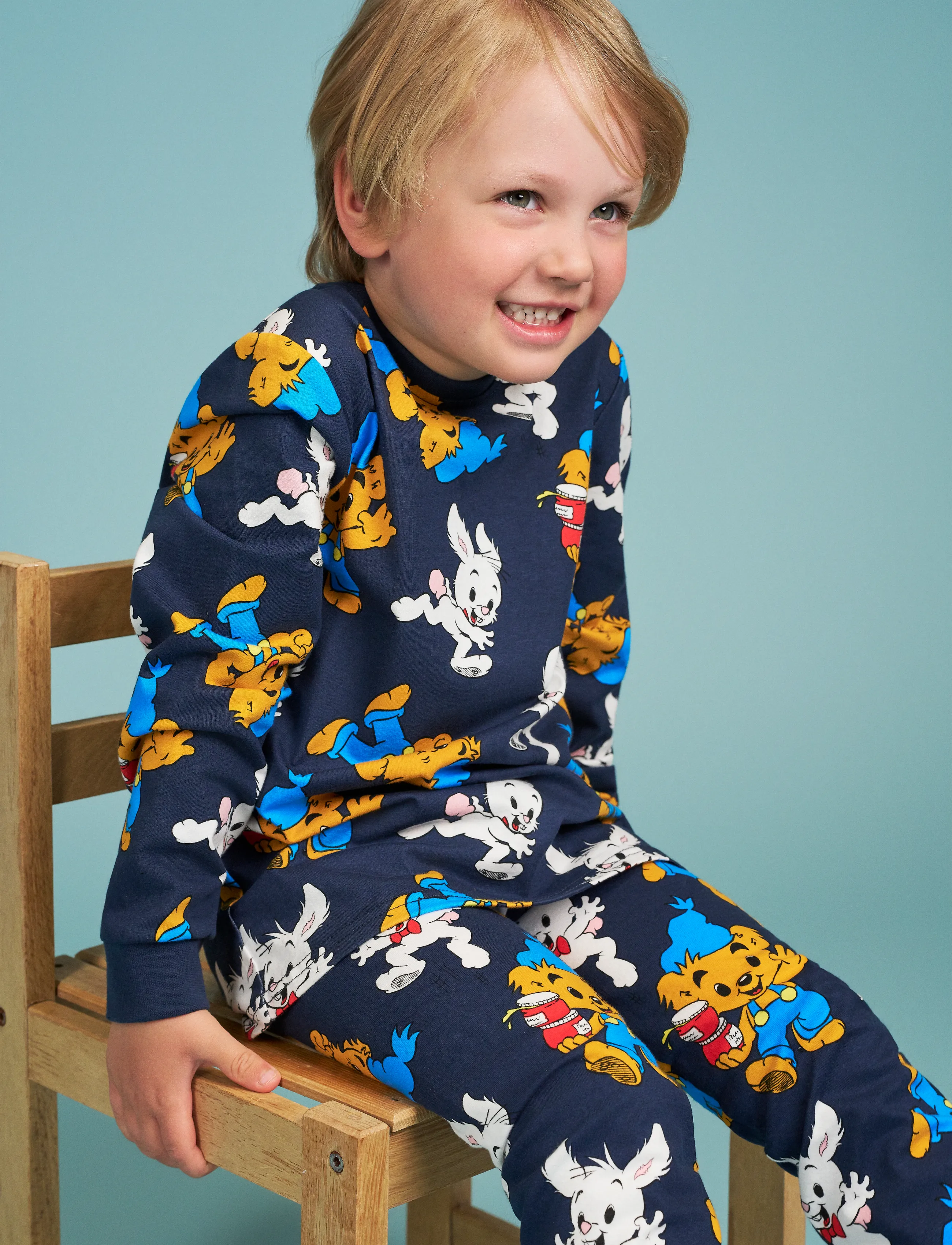 Bamse Duo Pyjamas, 110/116, Marineblau - Pyjama Sets, Kinder