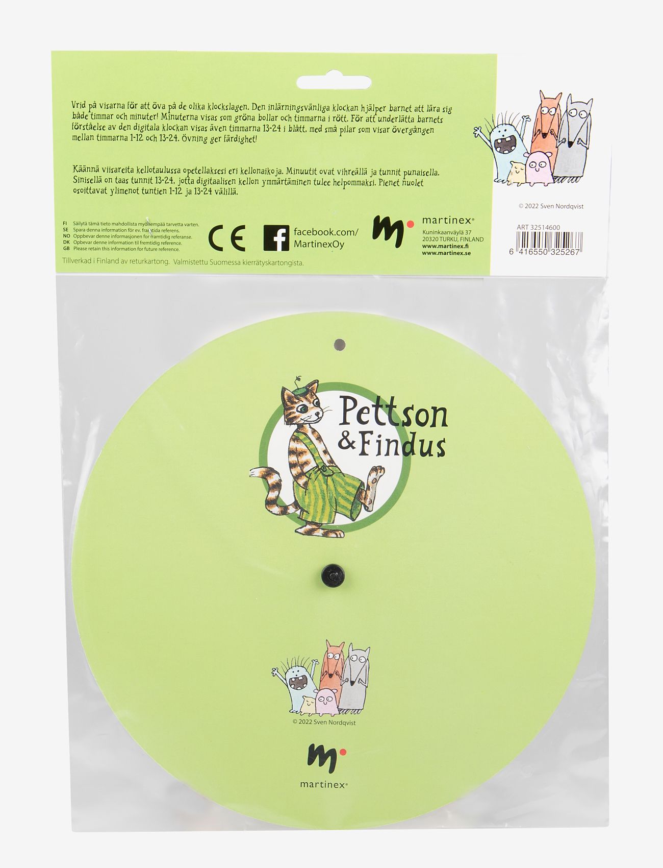 Martinex - PETTSON & FINDUS LEARNING CLOCK - pædagogiske spil - multi coloured - 1