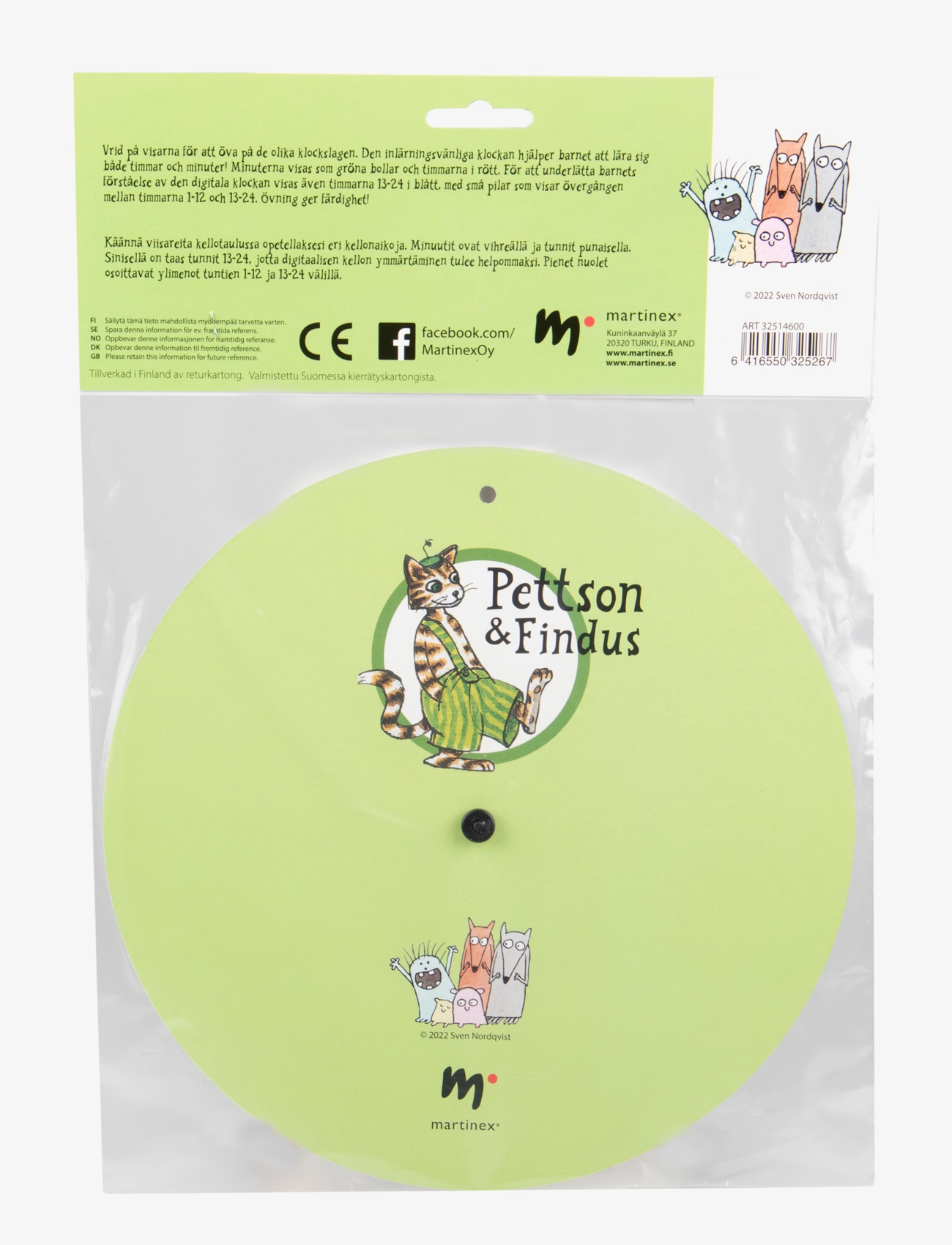 Martinex - PETTSON OCH FINDUS ÖVNINGSKLOCKA - pedagogiska spel - multi coloured - 1
