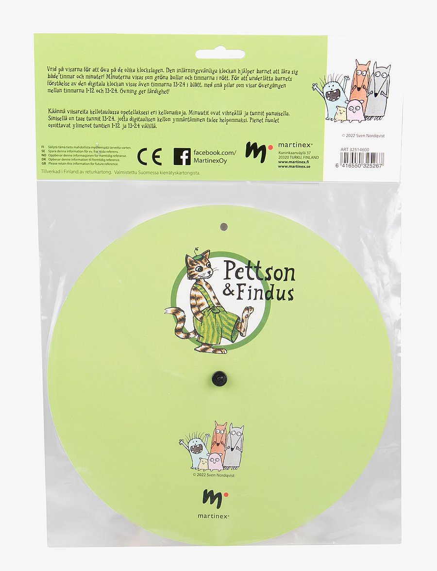 Pettson & Findus - PETTSON & FINDUS LEARNING CLOCK - harivad mängud - multi coloured - 1