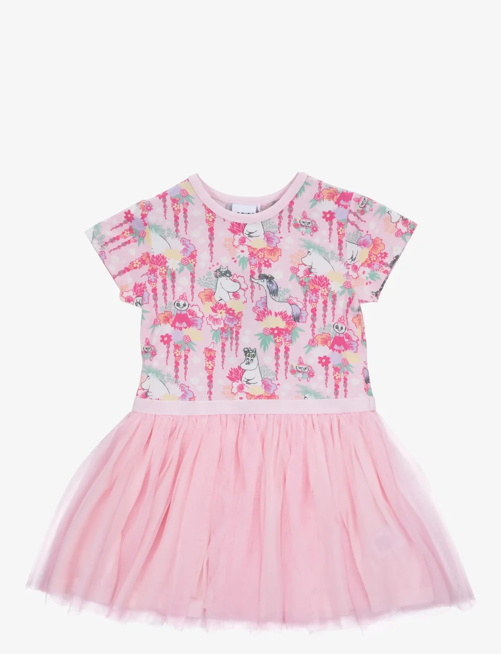MOOMIN - BLOMKRANS TYLLKLÄNNING - short-sleeved casual dresses - pink - 0