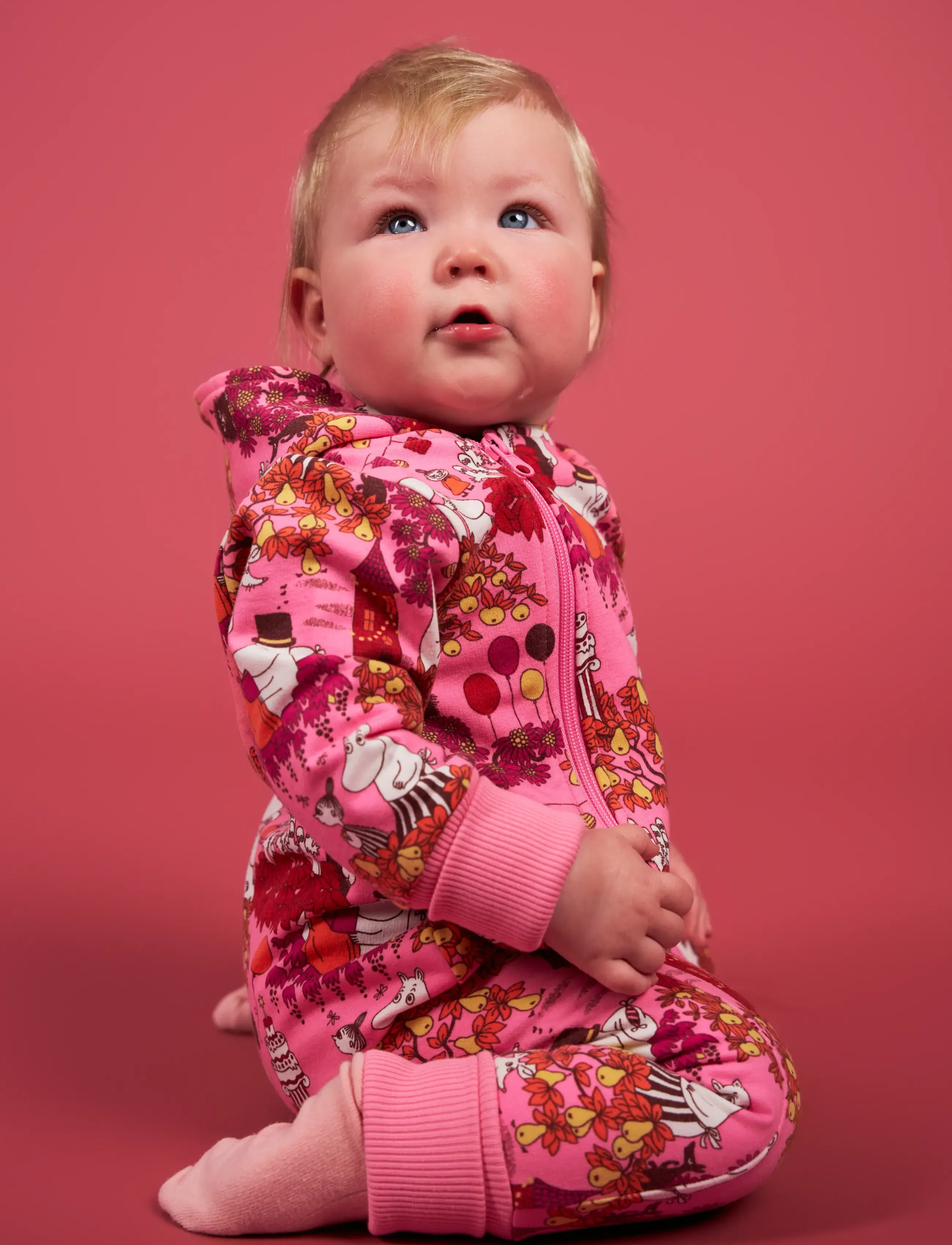 MUMIN Skördefest Overall B, 68, Bodys, Rosa - Long-sleeved Kinder