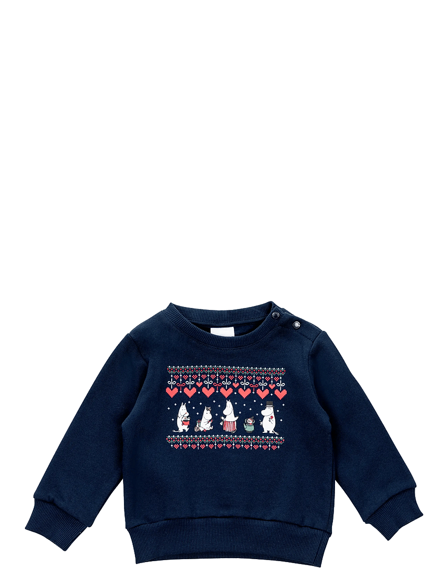 MOOMIN - VINTERHJÄRTA COLLEGETRÖJA - sweatshirts - dark blue - 1