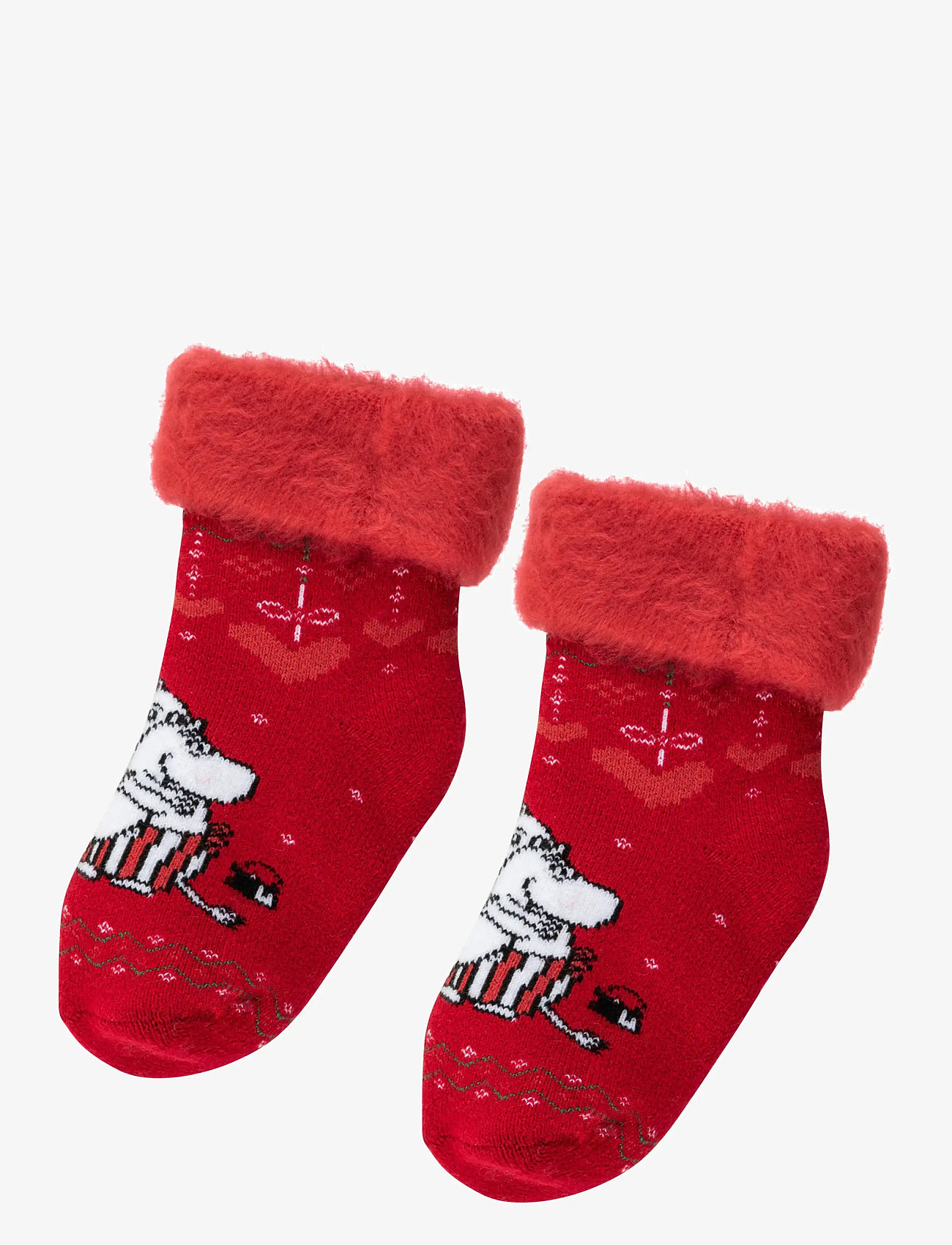 MUMIN - VINTERHJÄRTA FLUFFIGA SOCKOR - red - 0