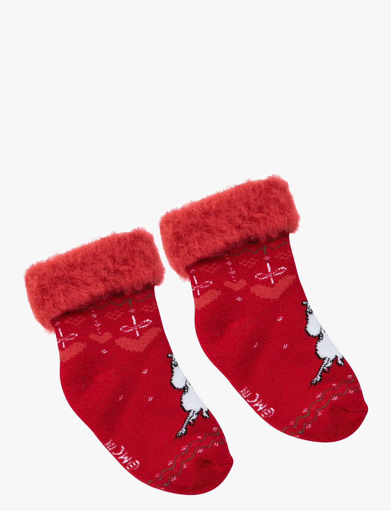 MUMIN - VINTERHJÄRTA FLUFFIGA SOCKOR - red - 1