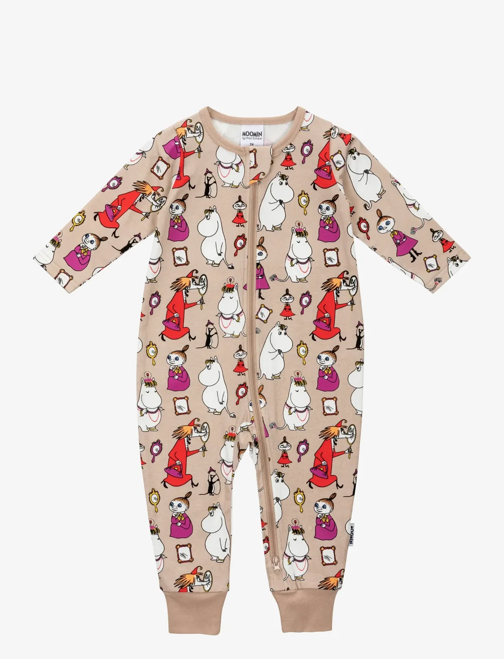 MOOMIN - SPEGLAR PYJAMAS BEIGE 98 - sleeping overalls - beige - 0