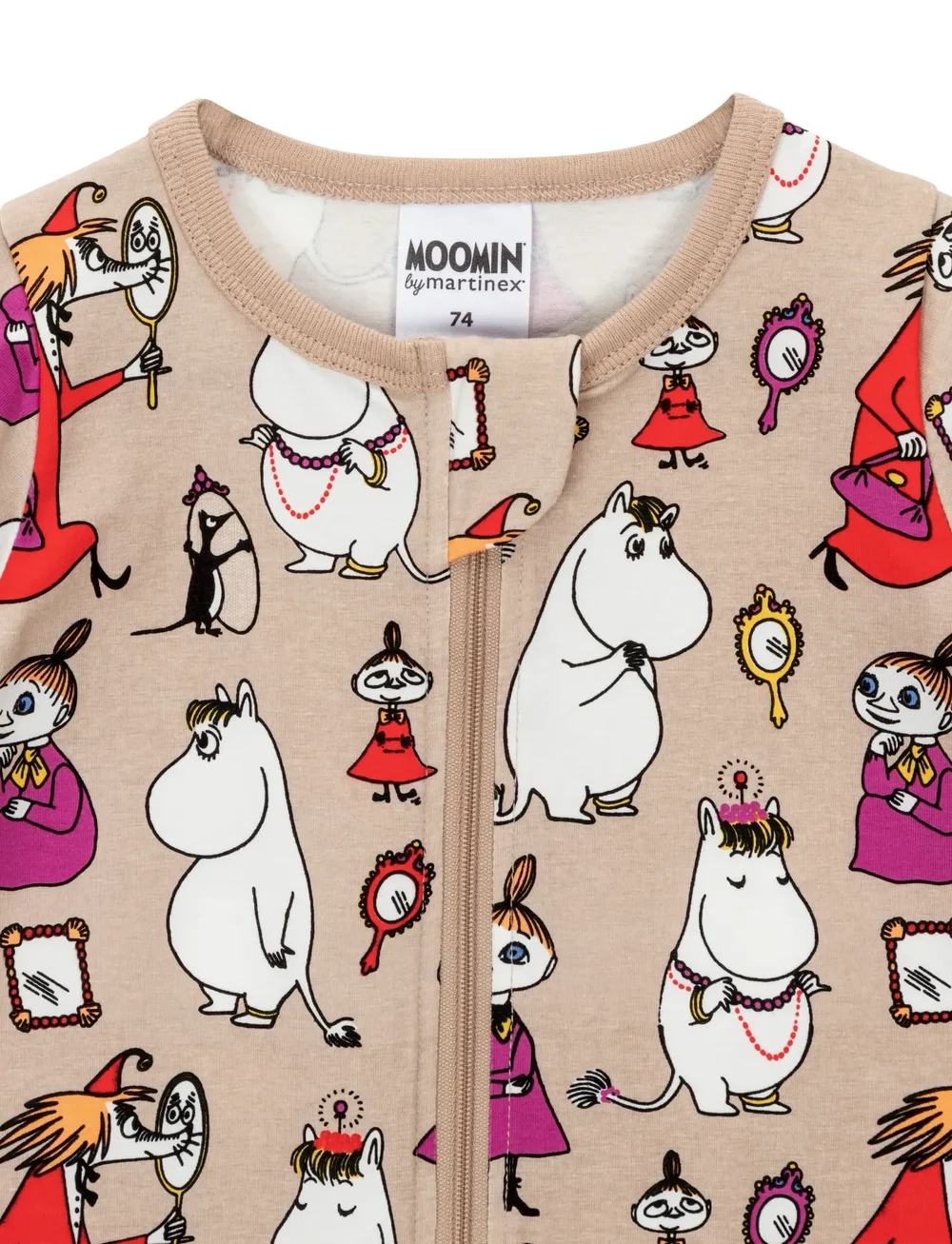 MOOMIN - SPEGLAR PYJAMAS BEIGE 98 - sleeping overalls - beige - 1