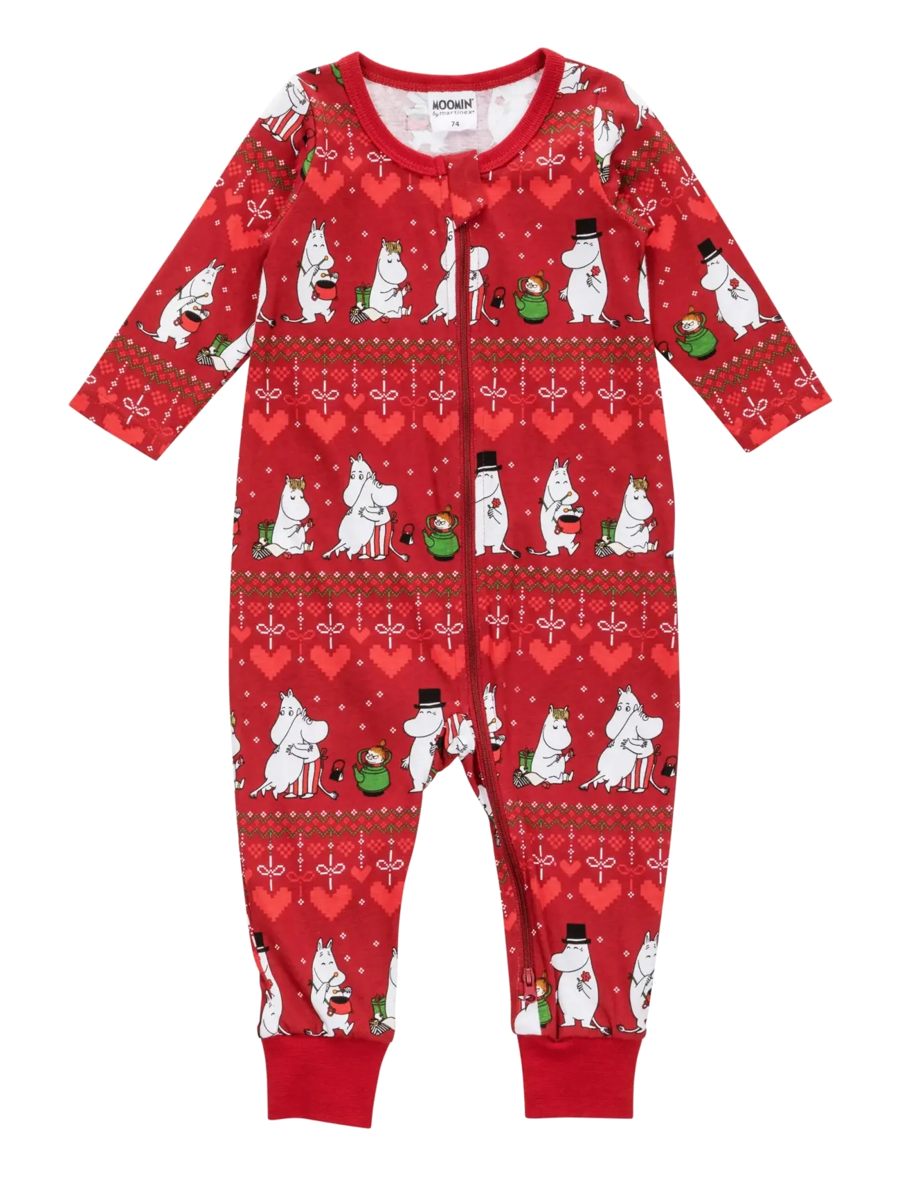 MARTINEX Vinterhjärta Pyjamas Rot - 68 - Kinder