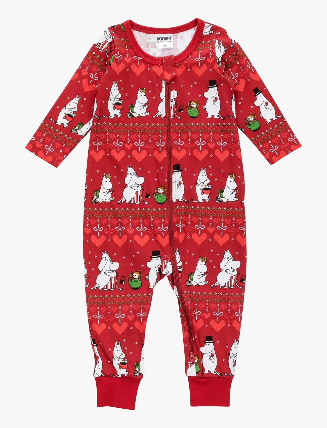 Martinex - VINTERHJÄRTA PYJAMAS - natdragter - dark red - 1