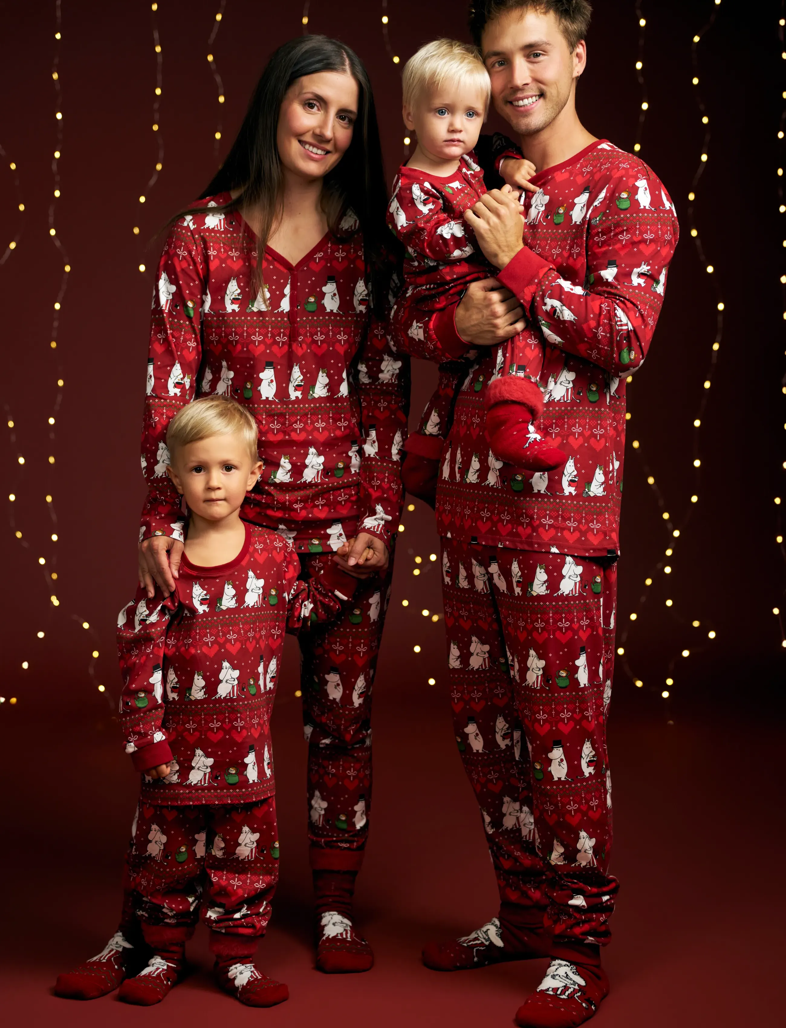 MUMIN Vinterhjärta Pyjamas, 68, Red, Pyjamas > Pyjamas Onesie, Børn