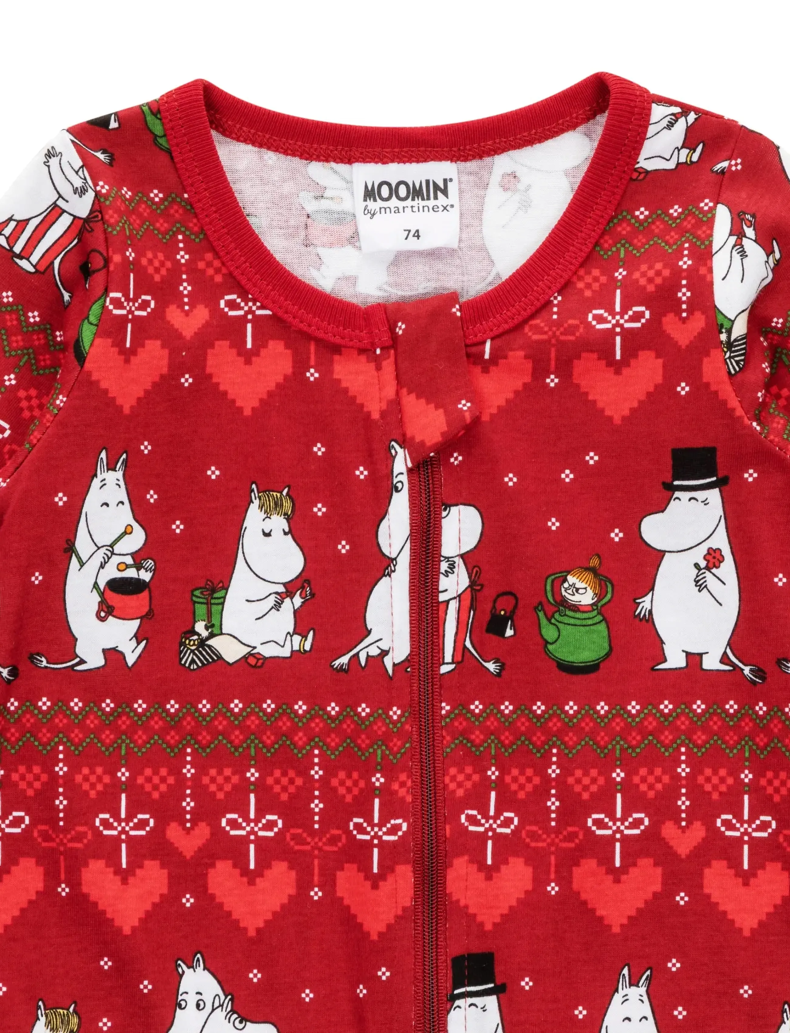 Martinex - VINTERHJÄRTA PYJAMAS - pajacyki do spania - dark red - 2