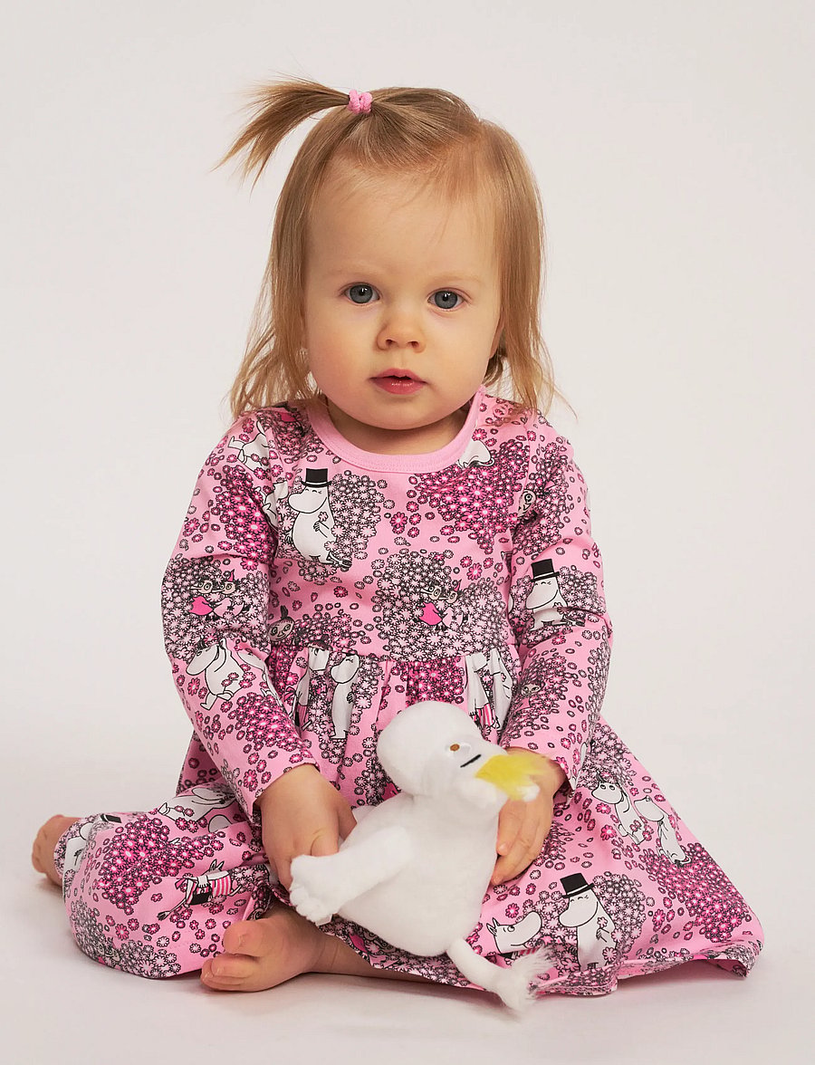 MOOMIN - VÄNNER BODYKLÄNNING ROSA 62 - langerma barnakjólar - pink - 0