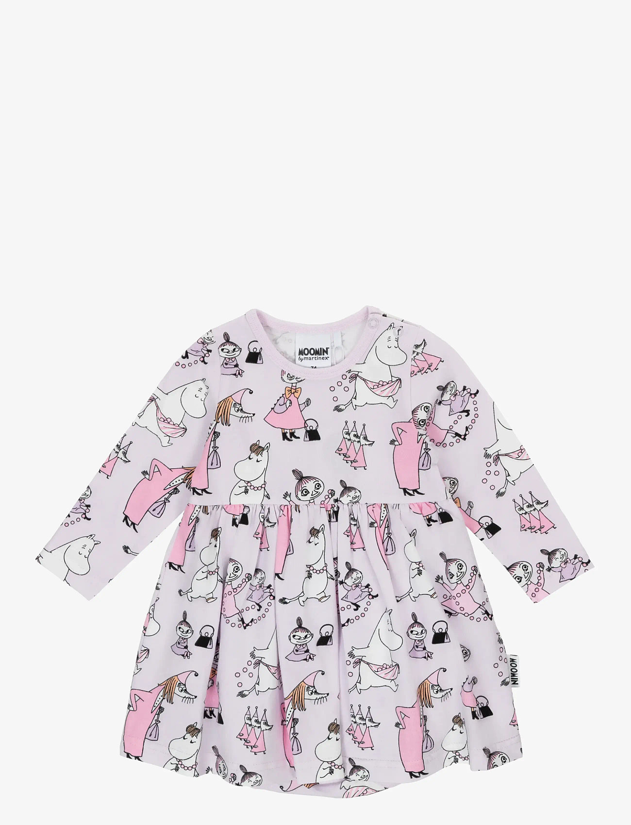 MOOMIN - PÄRLLEK BODYKLÄNNING LILA 68 - long-sleeved baby dresses - purple - 1