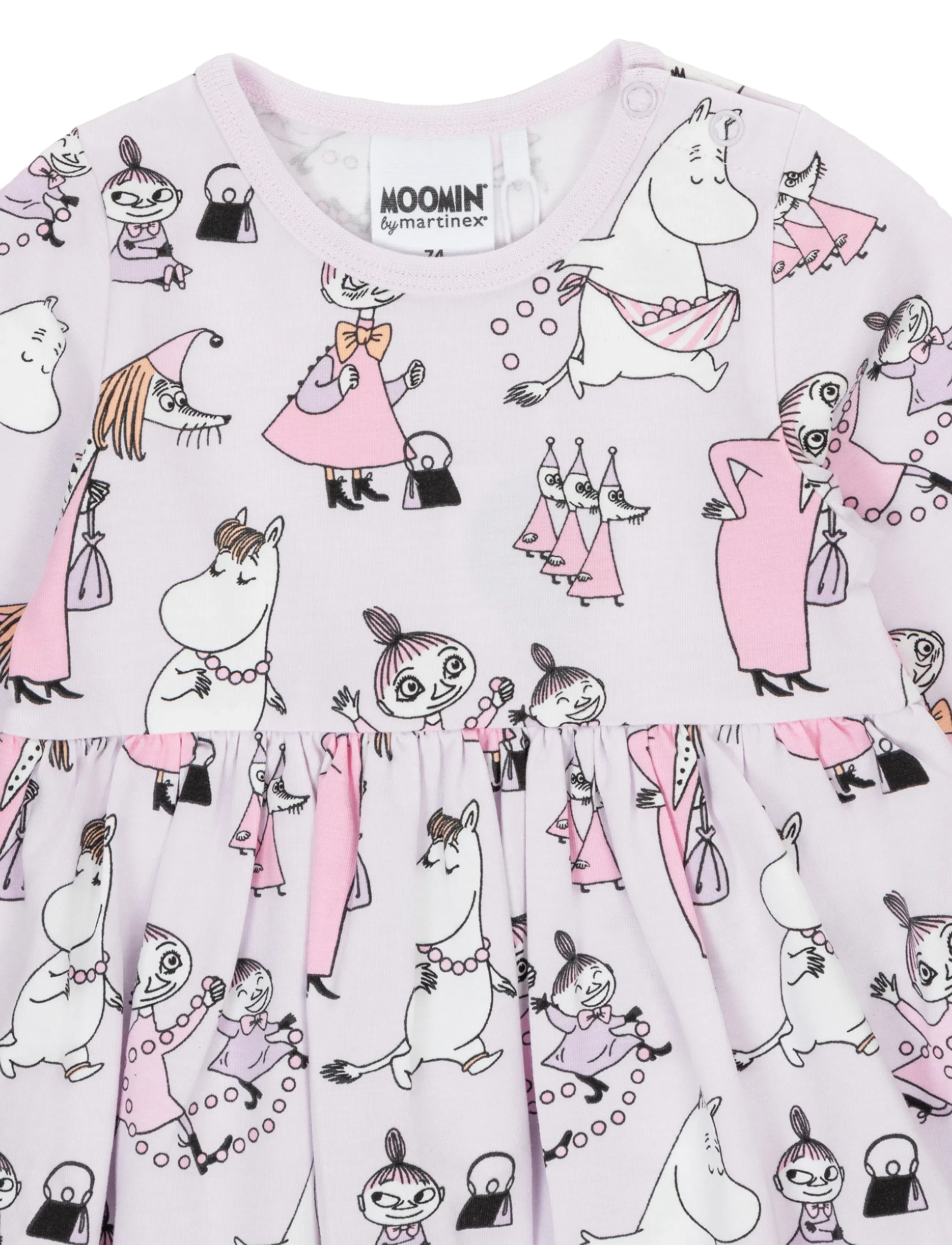 MOOMIN - PÄRLLEK BODYKLÄNNING LILA 74 - langärmelige babykleider - purple - 3