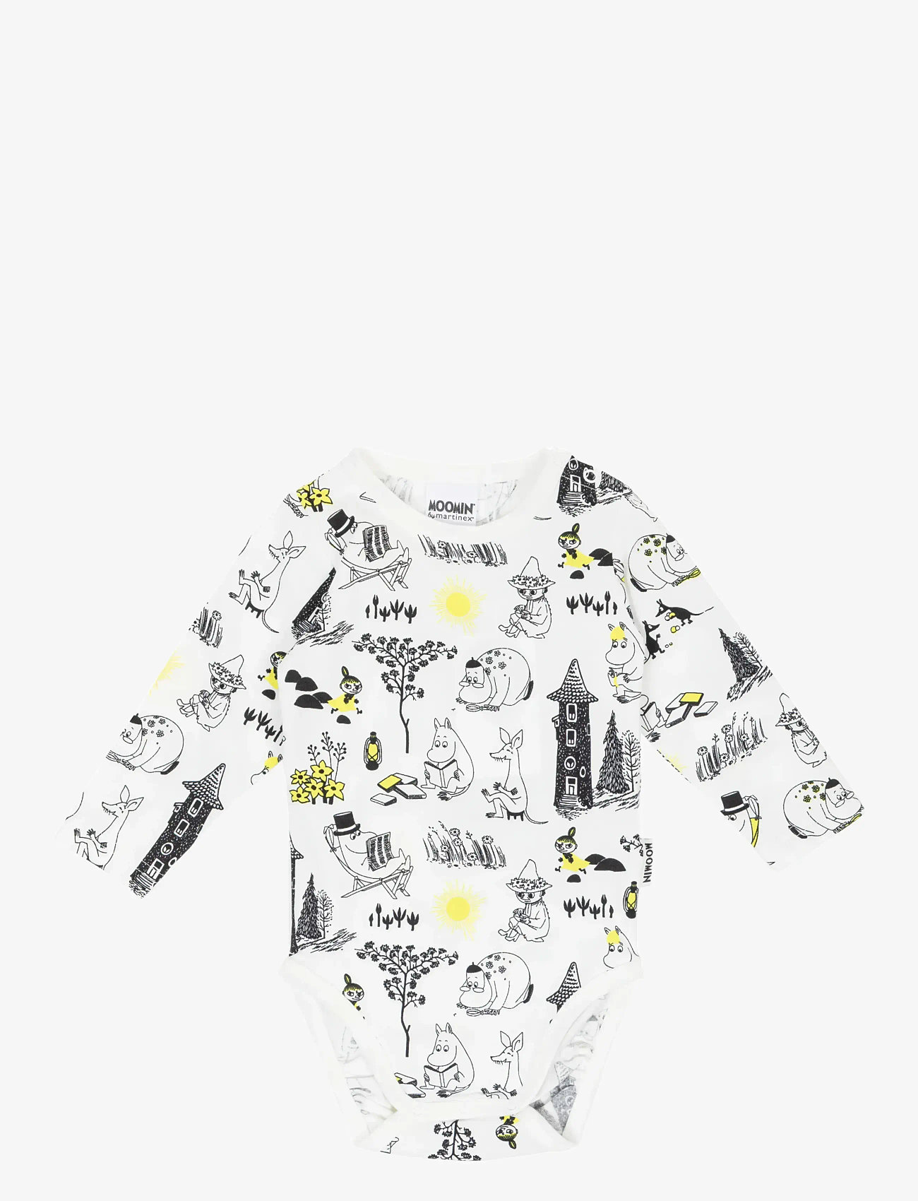 MUMIN - LÄTTJA BODY SV/VIT 68 - långärmade bodies - white - 1