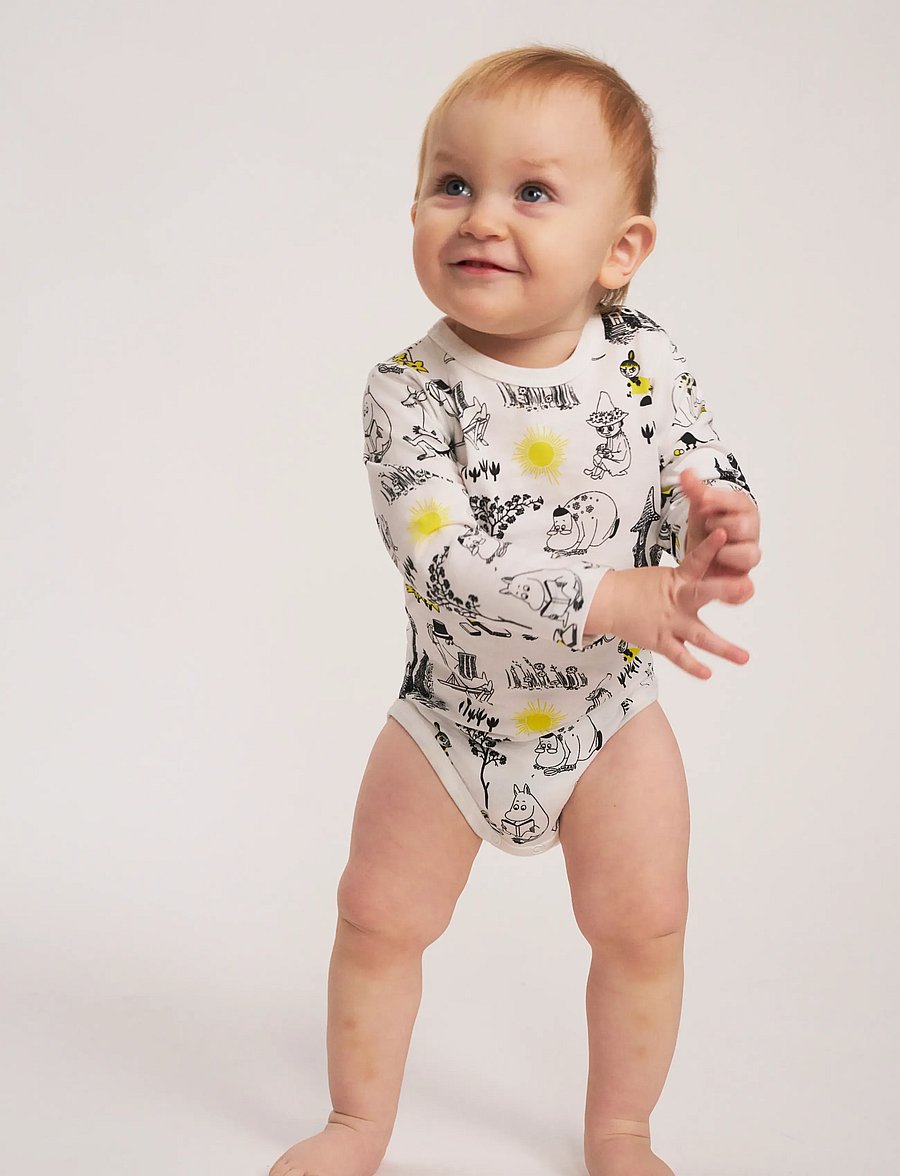 MUMIN - LÄTTJA BODY SV/VIT 80 - langærmede bodyer - white - 0