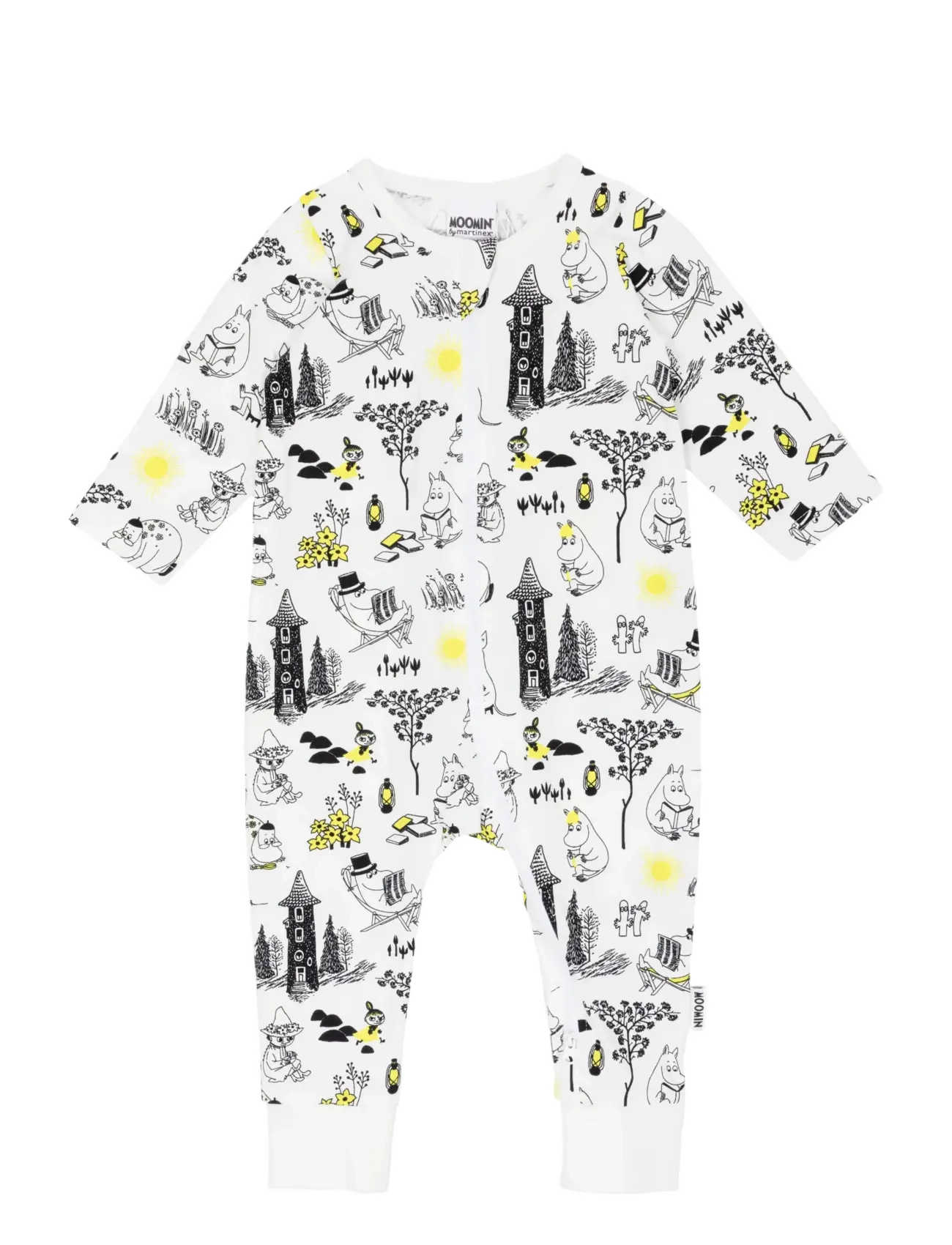 MOOMIN LÄTTJA PYJAMAS SV/VIT 56 - Schlafoveralls - WHITE / white
