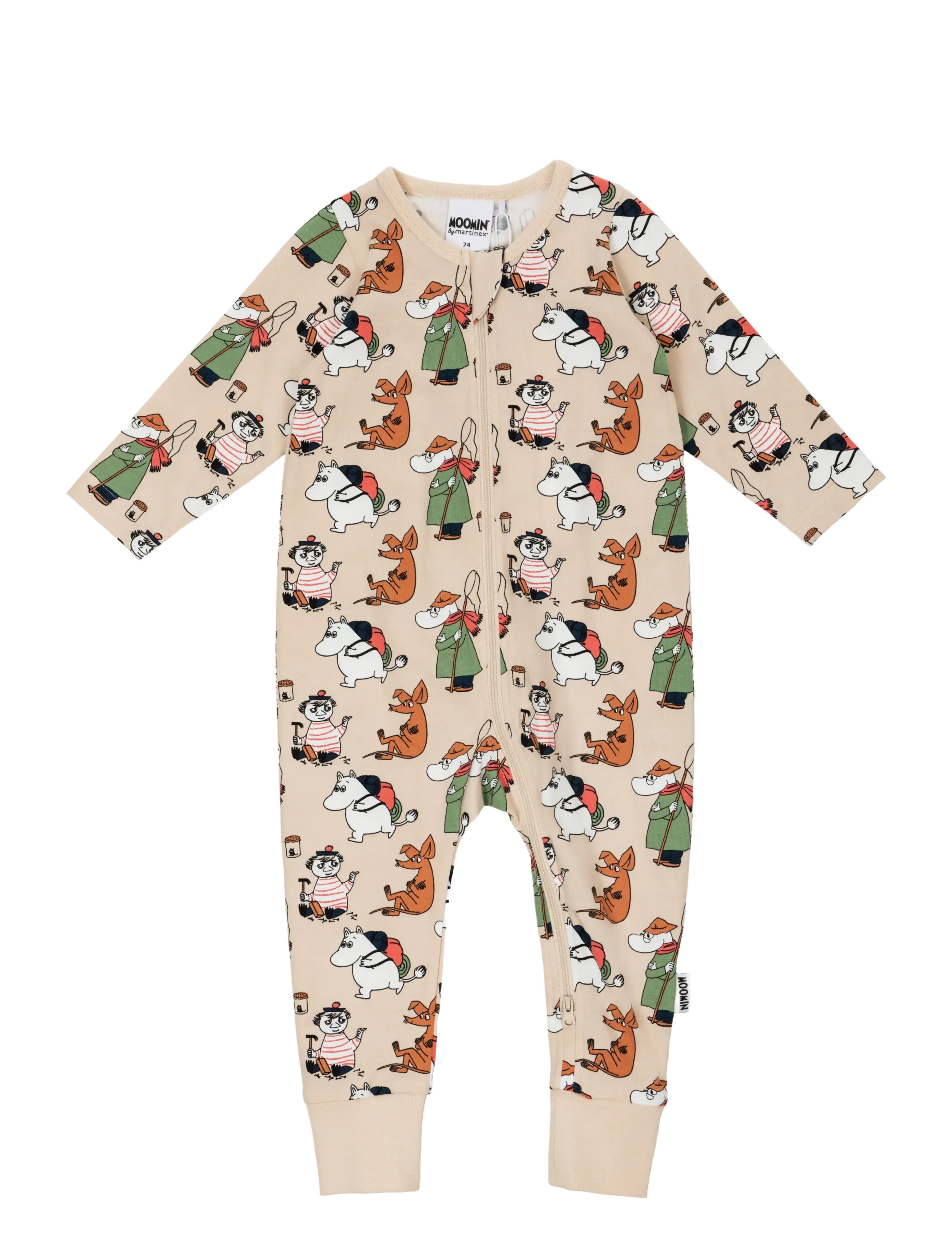 MUMIN Hobbydag Pyjamas Beige 68, Børn, Baby Sovedragt, Cream, Str: 74