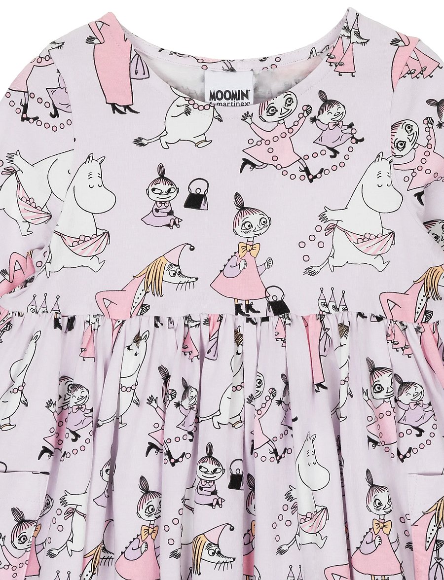MOOMIN - PÄRLLEK KLÄNNING LILA 116 - casual jurken met lange mouwen - purple - 3