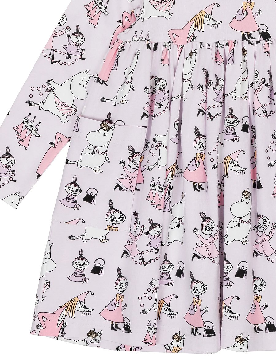 MOOMIN - PÄRLLEK KLÄNNING LILA 116 - casual jurken met lange mouwen - purple - 4