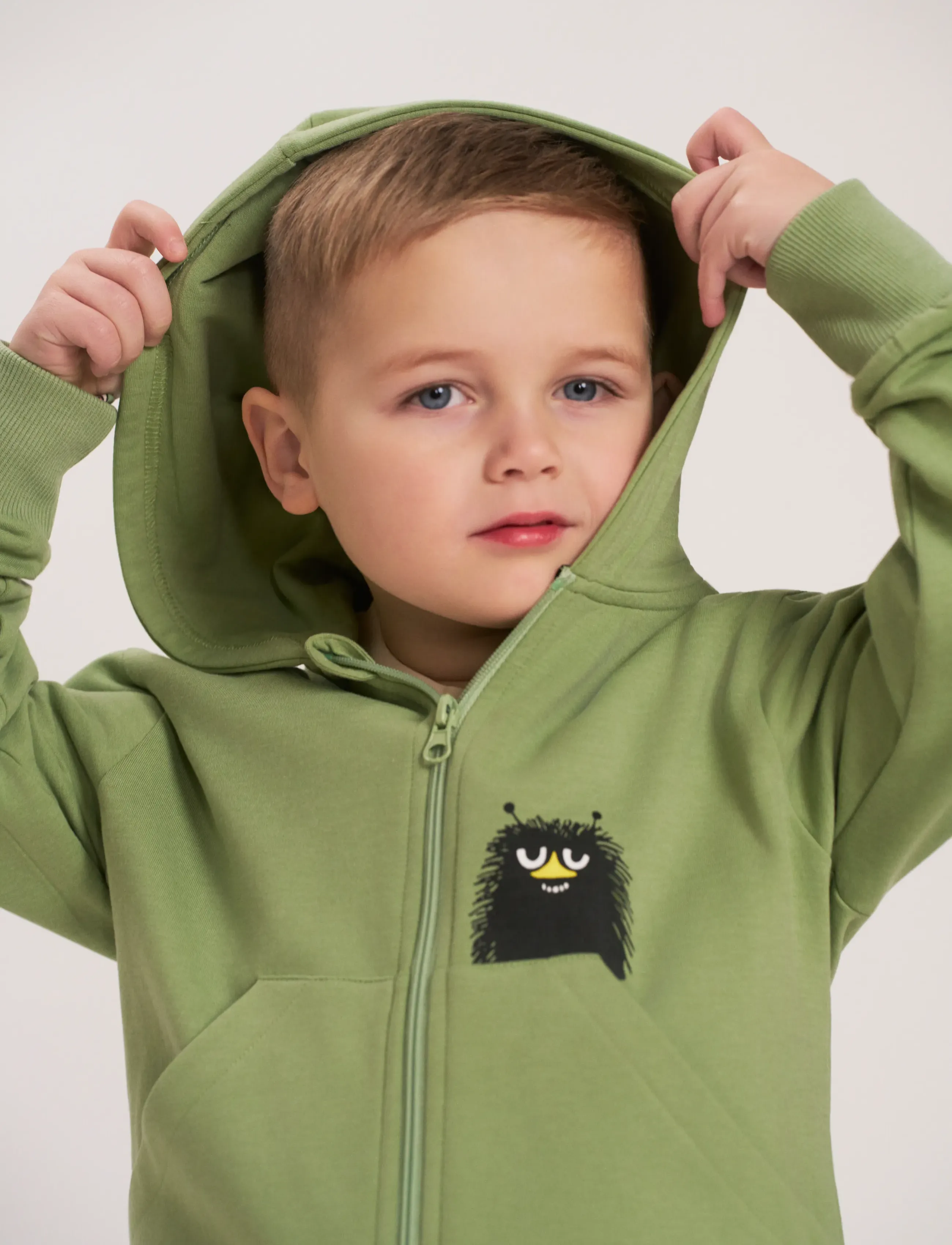 MUMIN Hej Stinky Munkjacka Grön 122, 122, Green, Sweatshirts & Hættetrøjer > Hættetrøjer, Børn