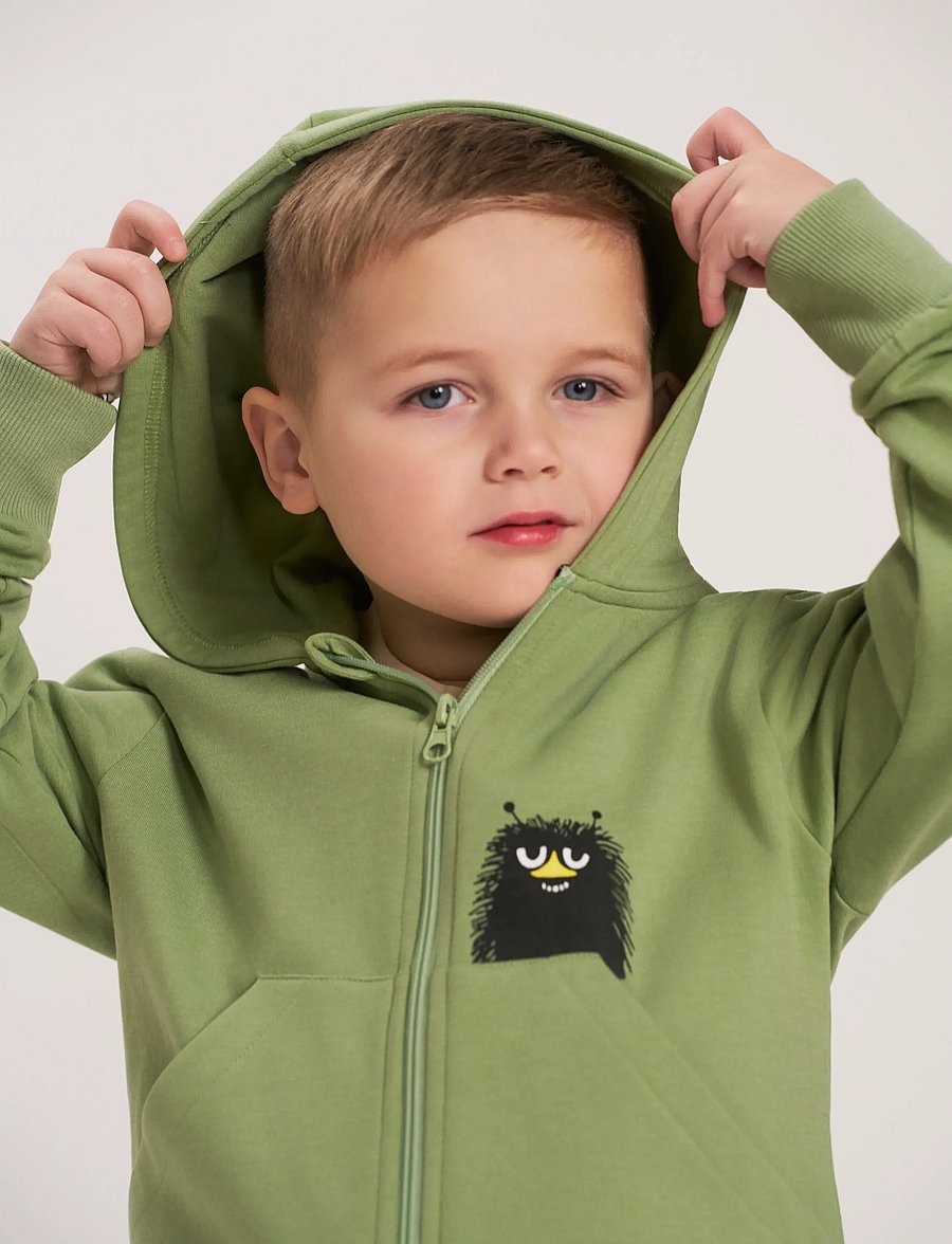 MOOMIN - HEJ STINKY MUNKJACKA GRÖN 122 - kapuzenpullover - green - 0