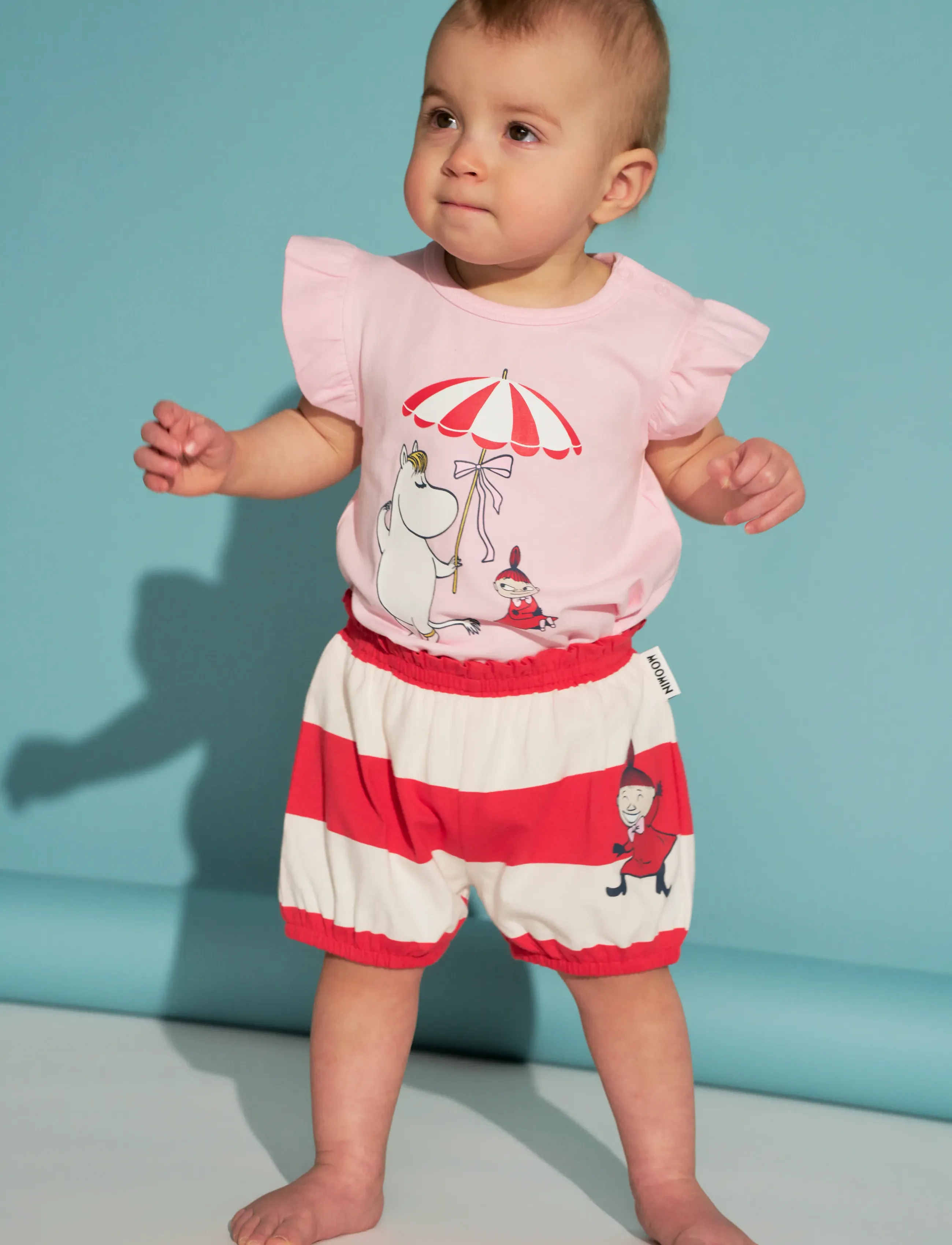 MUMIN Snäckstrand Shorts Set, 62, Pink, Sæt > Sæt Med Kortærmet T-Shirt, Børn