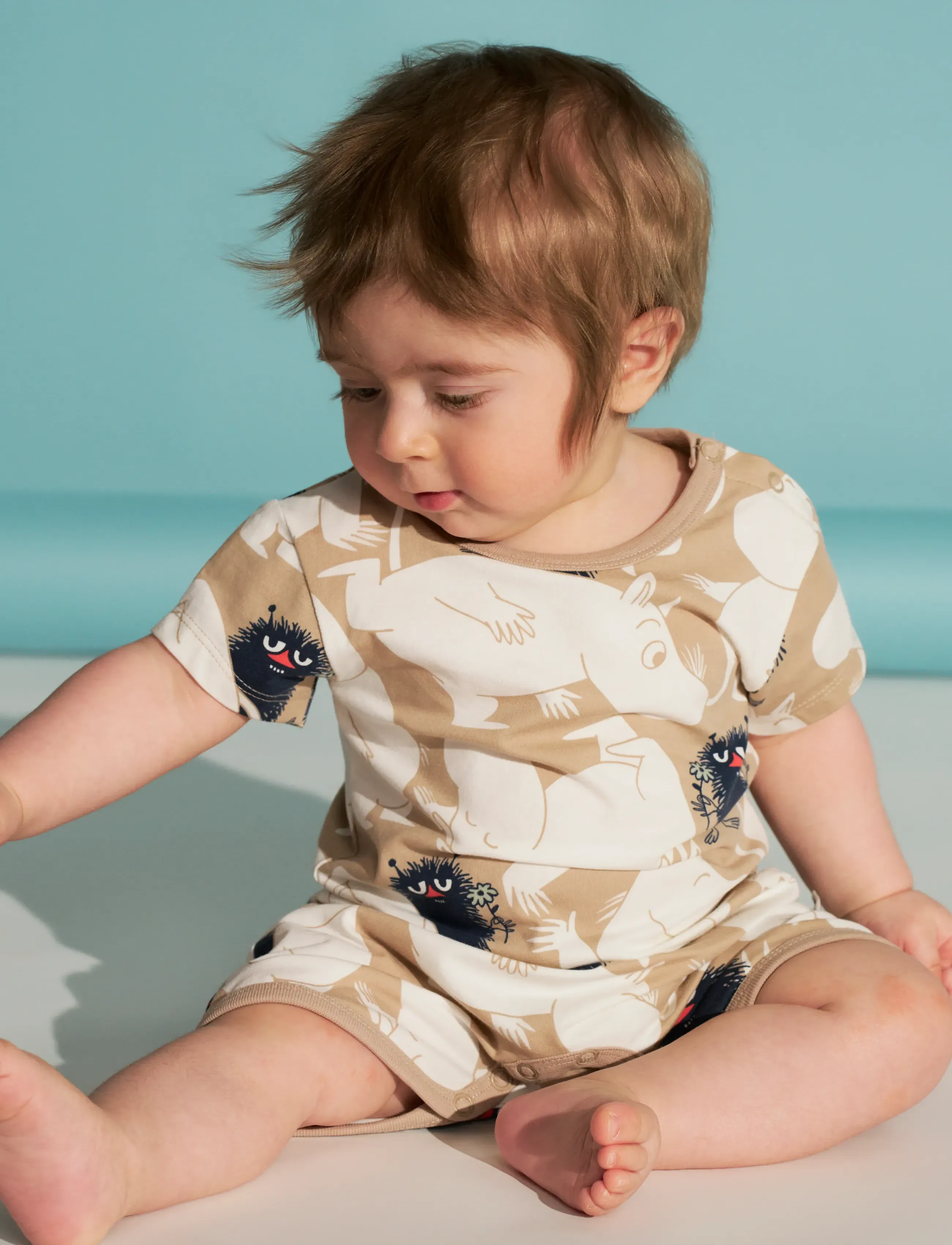 MUMIN Vild Stinky Playsuit, Børn, Babyromper, Beige, Str: 74