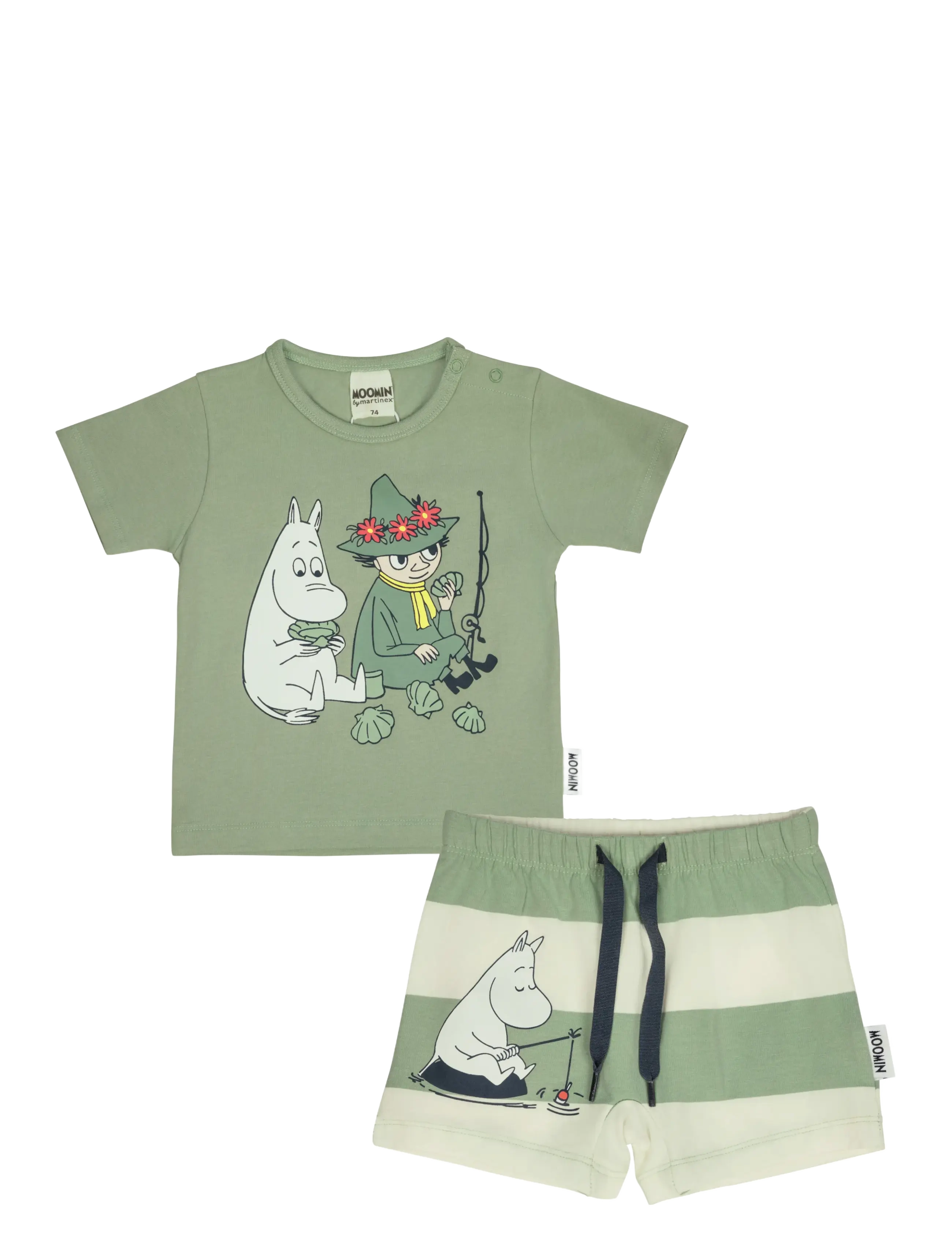 MOOMIN LEDIGHET SHORTS SET - Baby 44-92 - GREEN / green