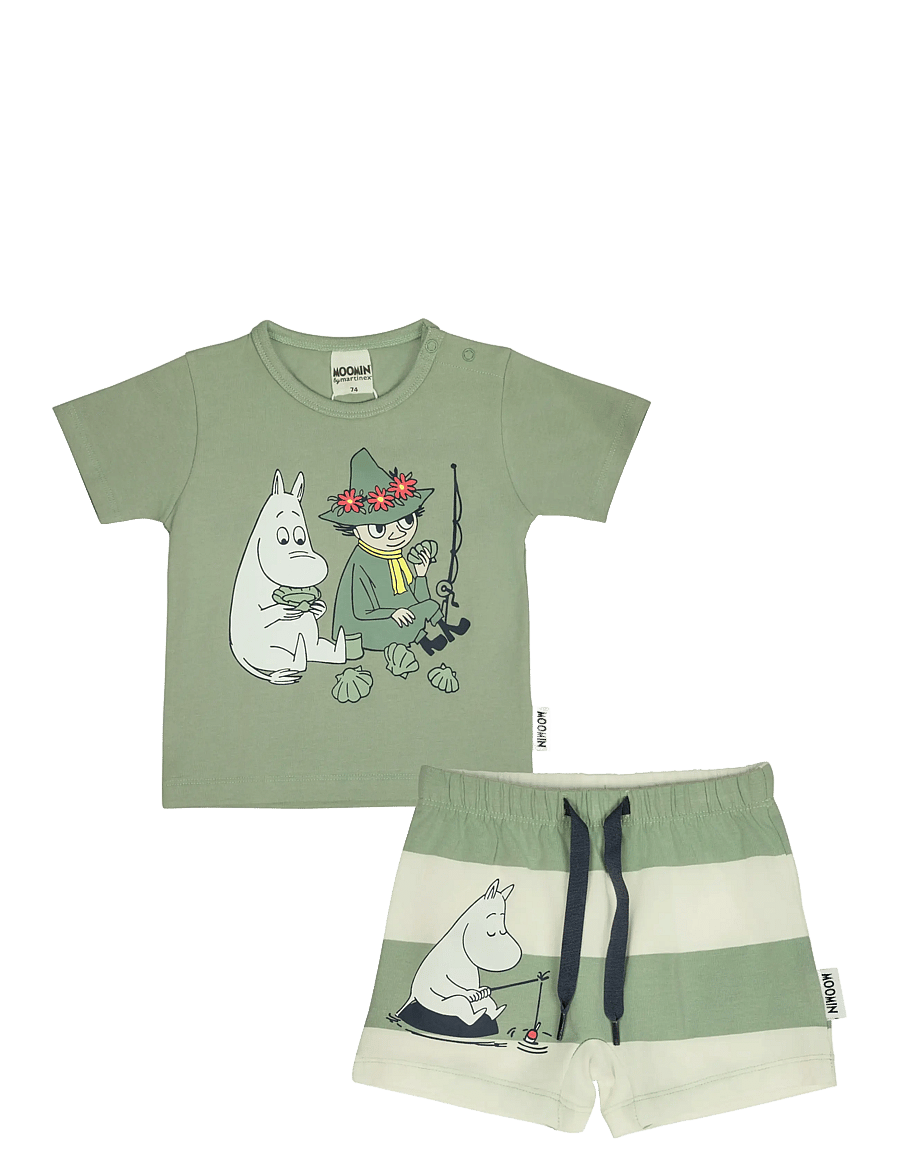 MOOMIN - LEDIGHET SHORTS SET - sets mit kurzärmeligem t-shirt - green - 1