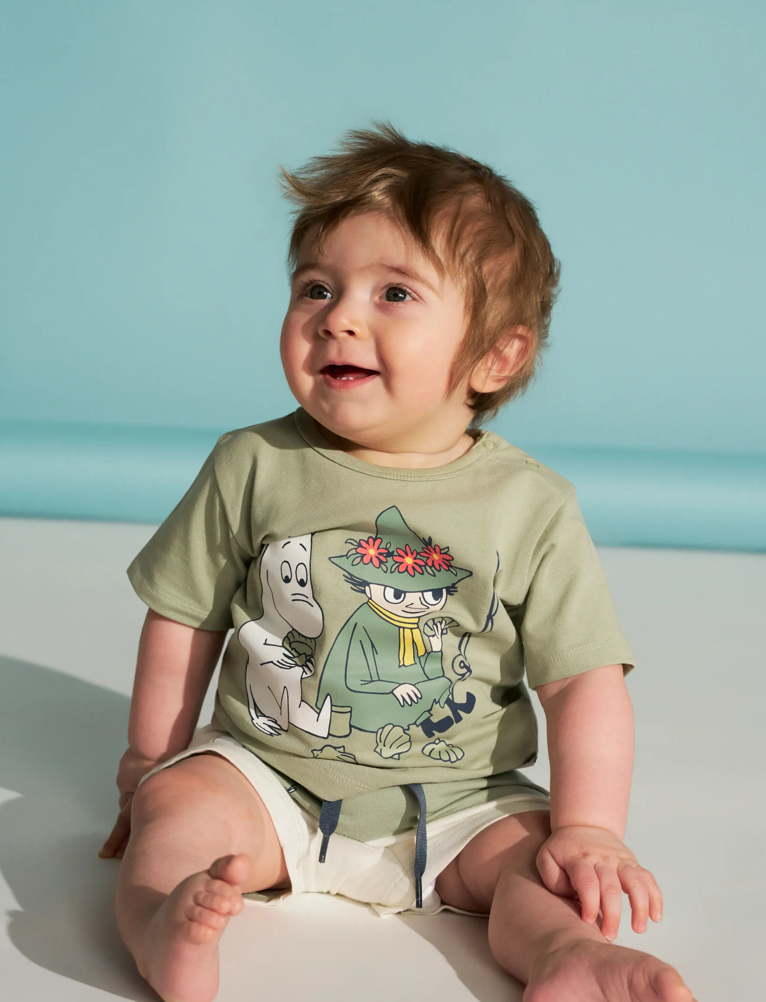 MUMIN LEDIGHET SHORTS SET - Set med kortärmad t-shirt - GREEN / green