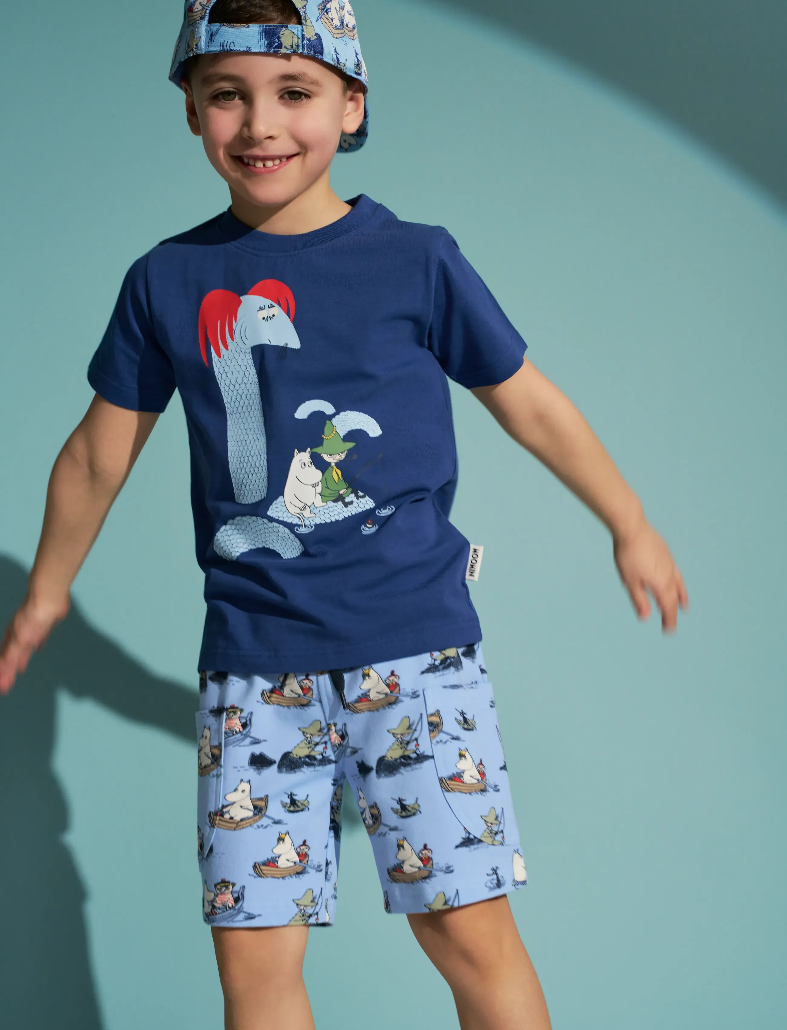 MUMIN Metare T-Shirt, 104, T-shirts, Marineblau - Short-sleeved, Kinder