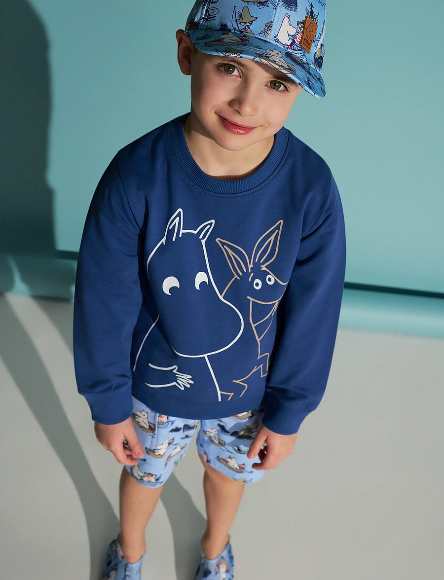 MOOMIN - HEJ SNIFF COLLTRÖJA - sweatshirts - blue - 0