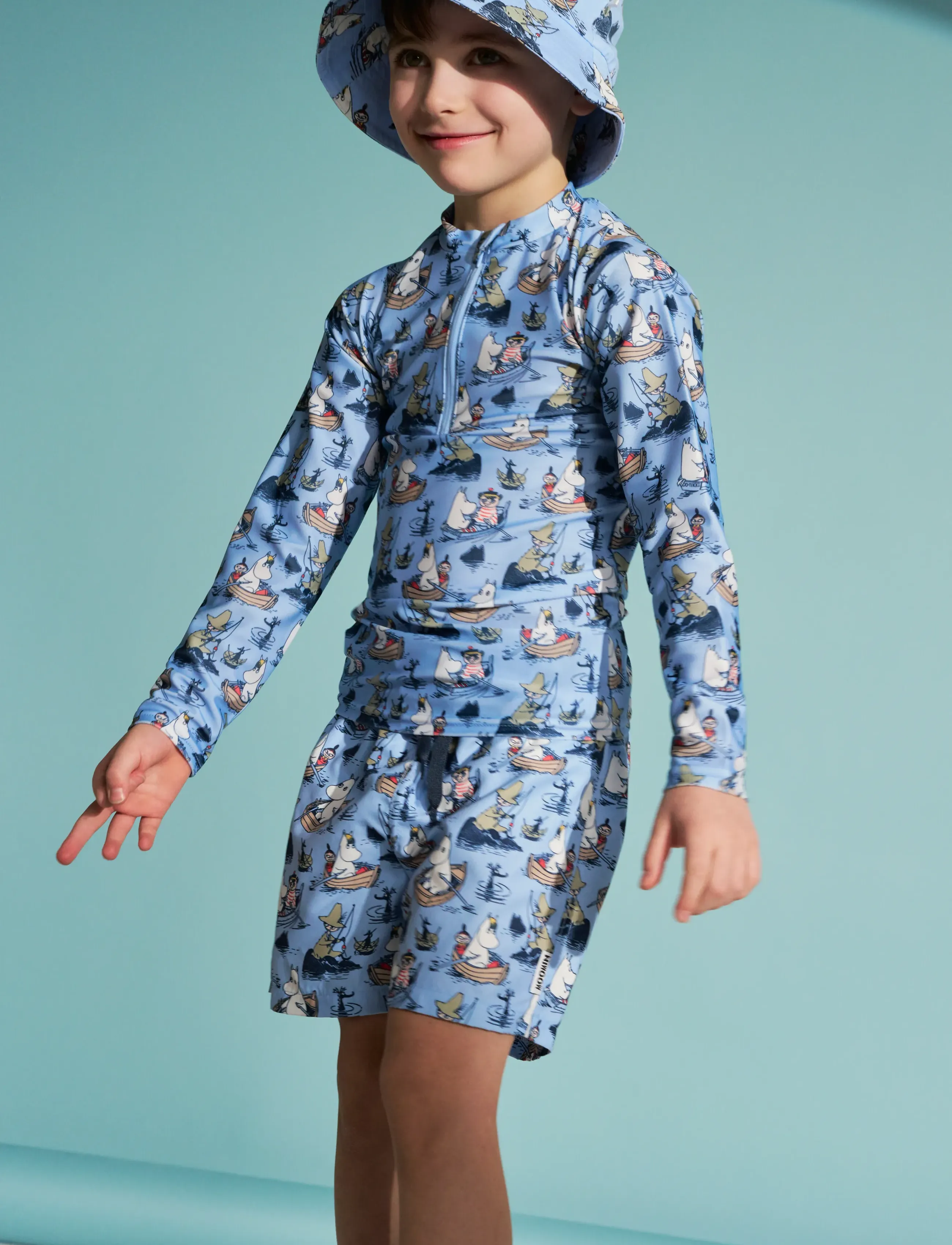 MUMIN Båtfolk Badshorts, 98/104, Blue, Badetøj > Badeshorts, Børn