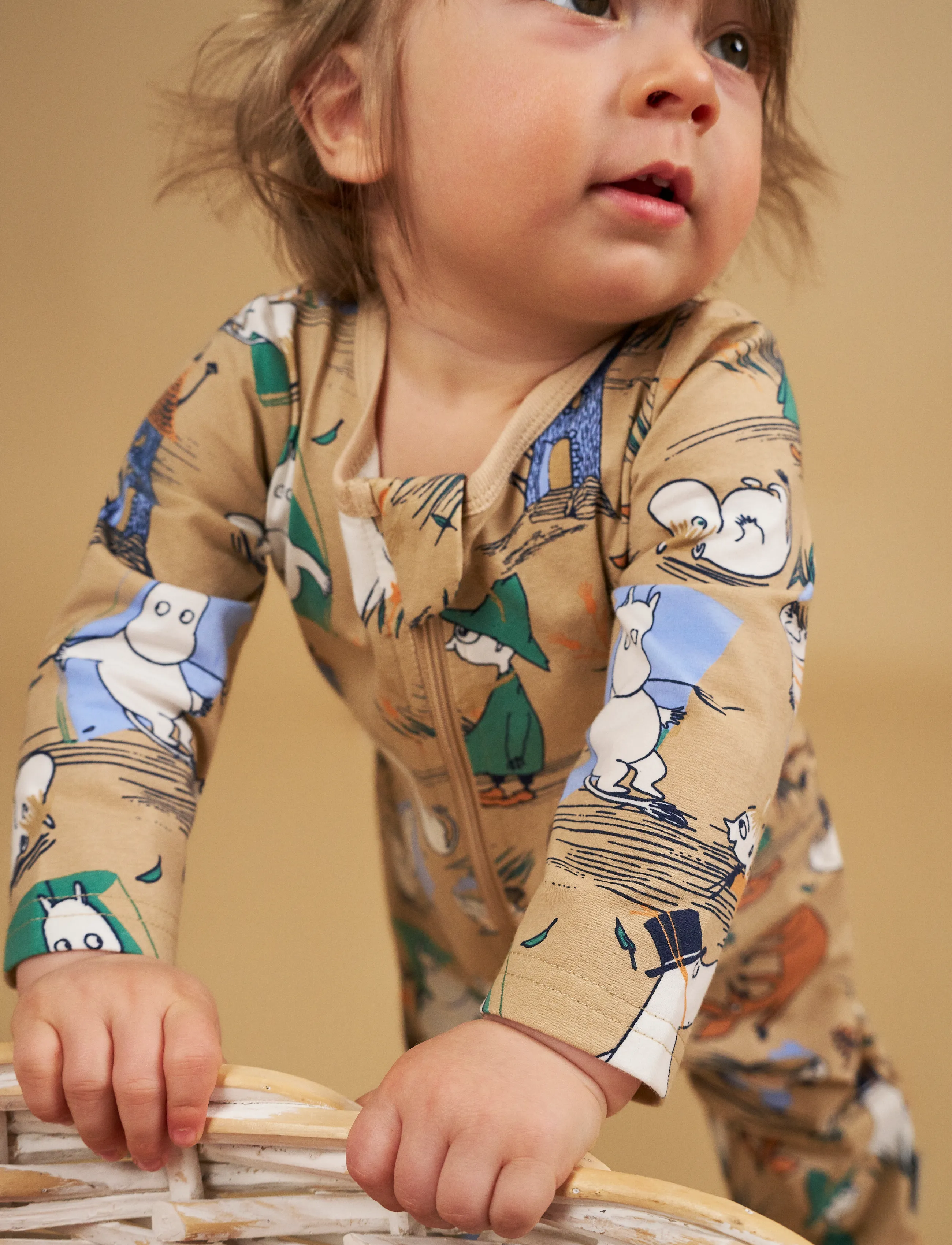 MUMIN Storm Pyjamas, Børn, Baby Sovedragt, Beige, Str: 74