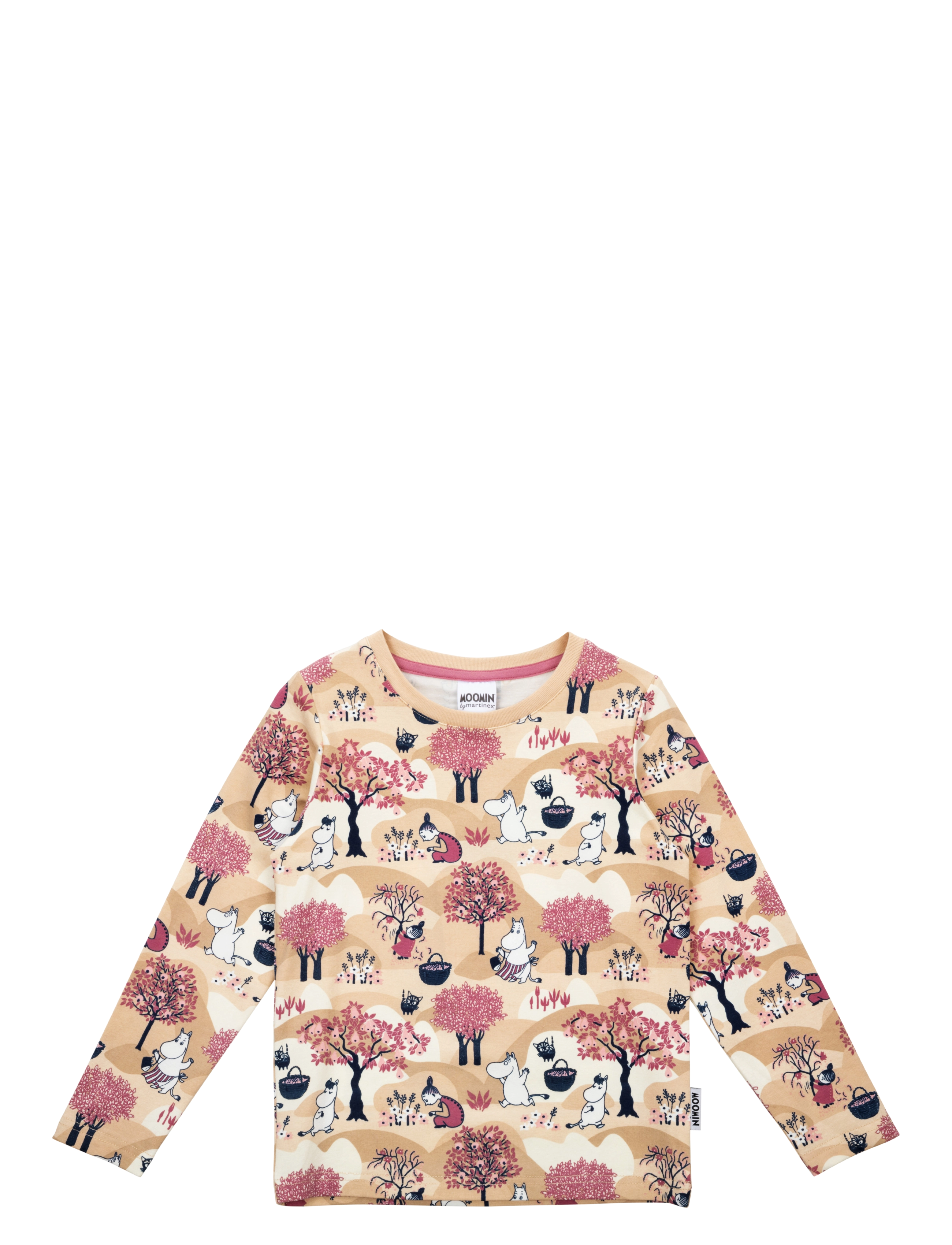 MUMIN Fruktskörd Tröja, Børn, Printet Langærmet Bluse, Beige, Str: 104
