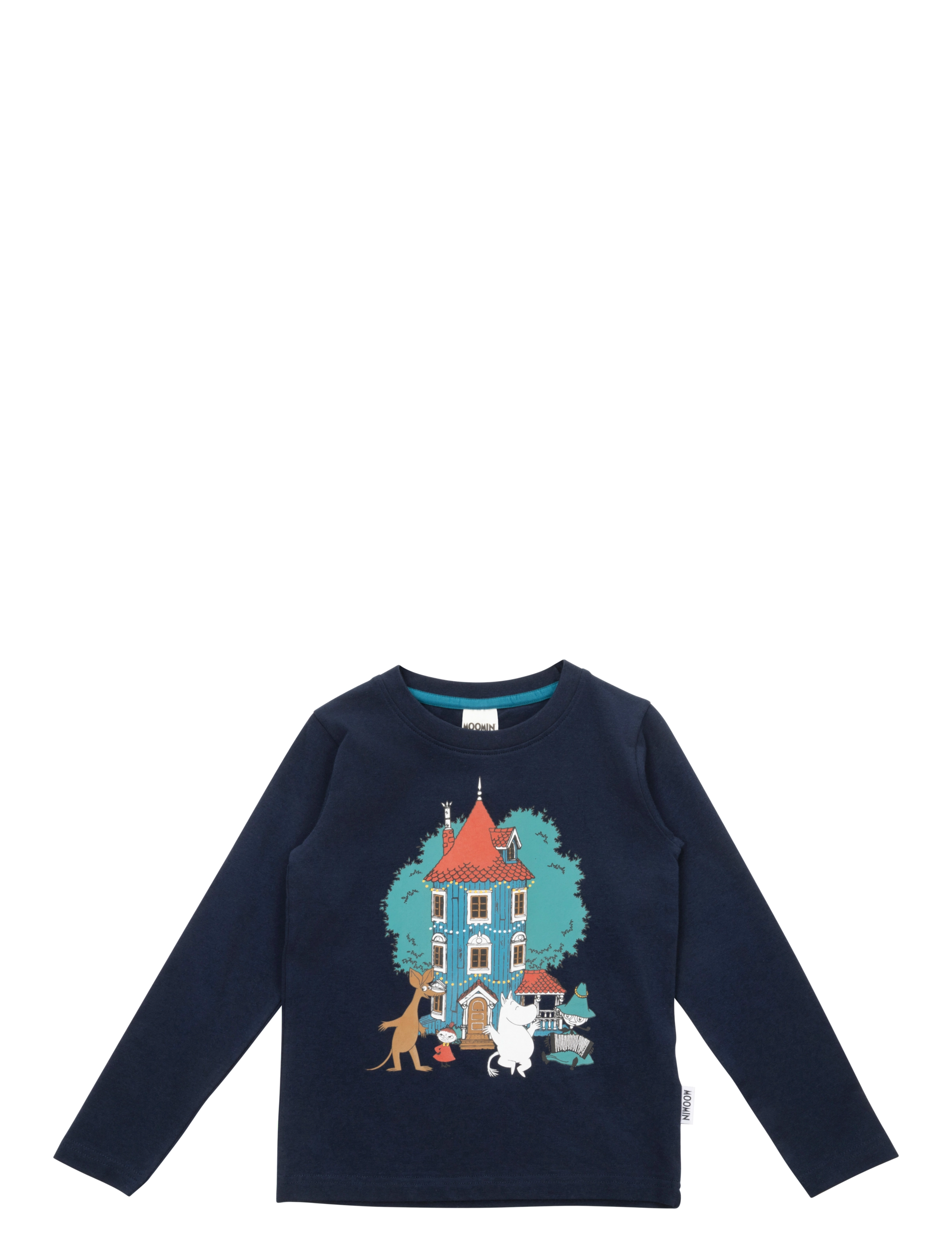 MUMIN Festlighet Tröja, Børn, Børne Printet Langærmet T-shirt, Navy, Str: 116