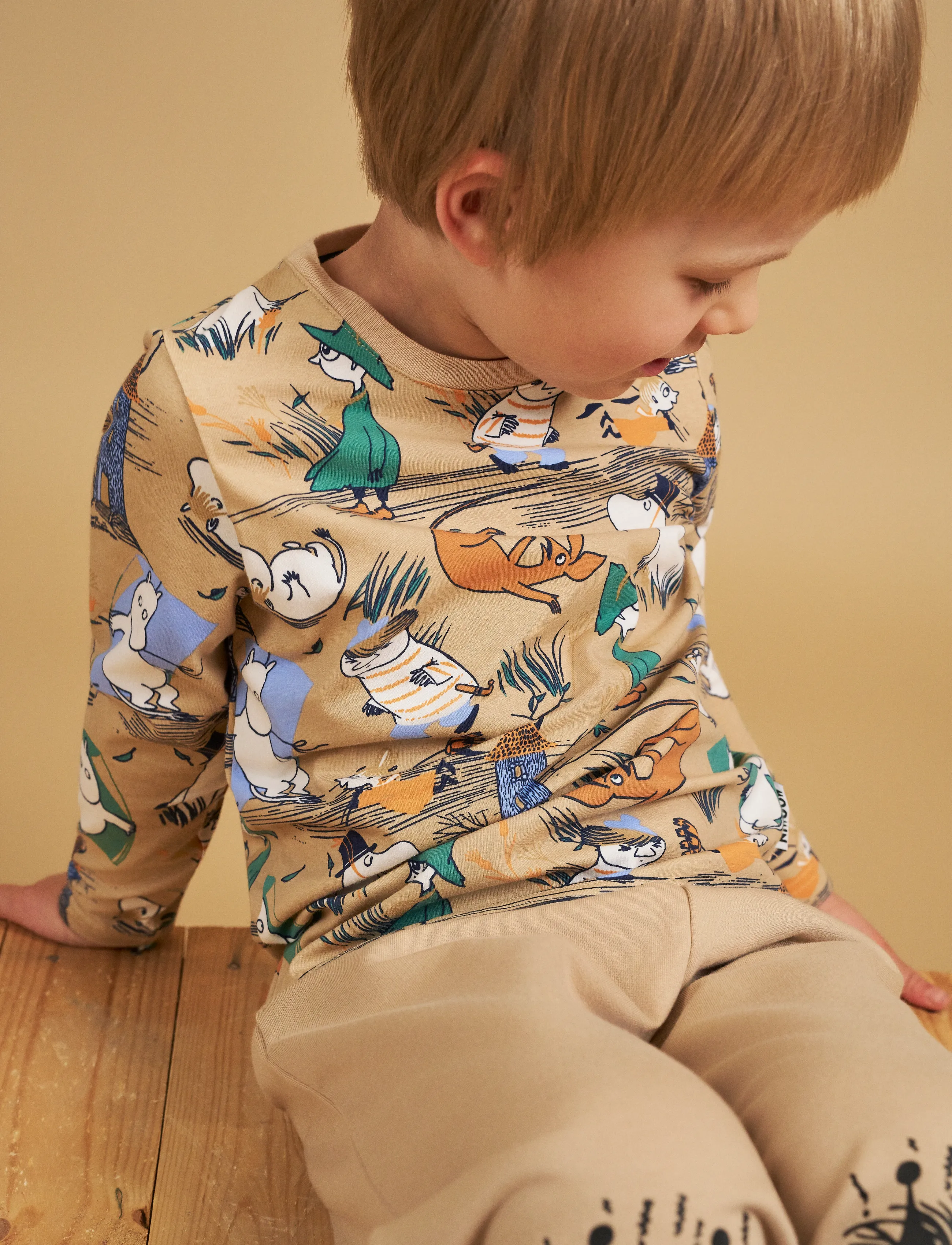 MUMIN Storm Tröja, 92, T-shirts, Beige - Long-sleeved Kinder