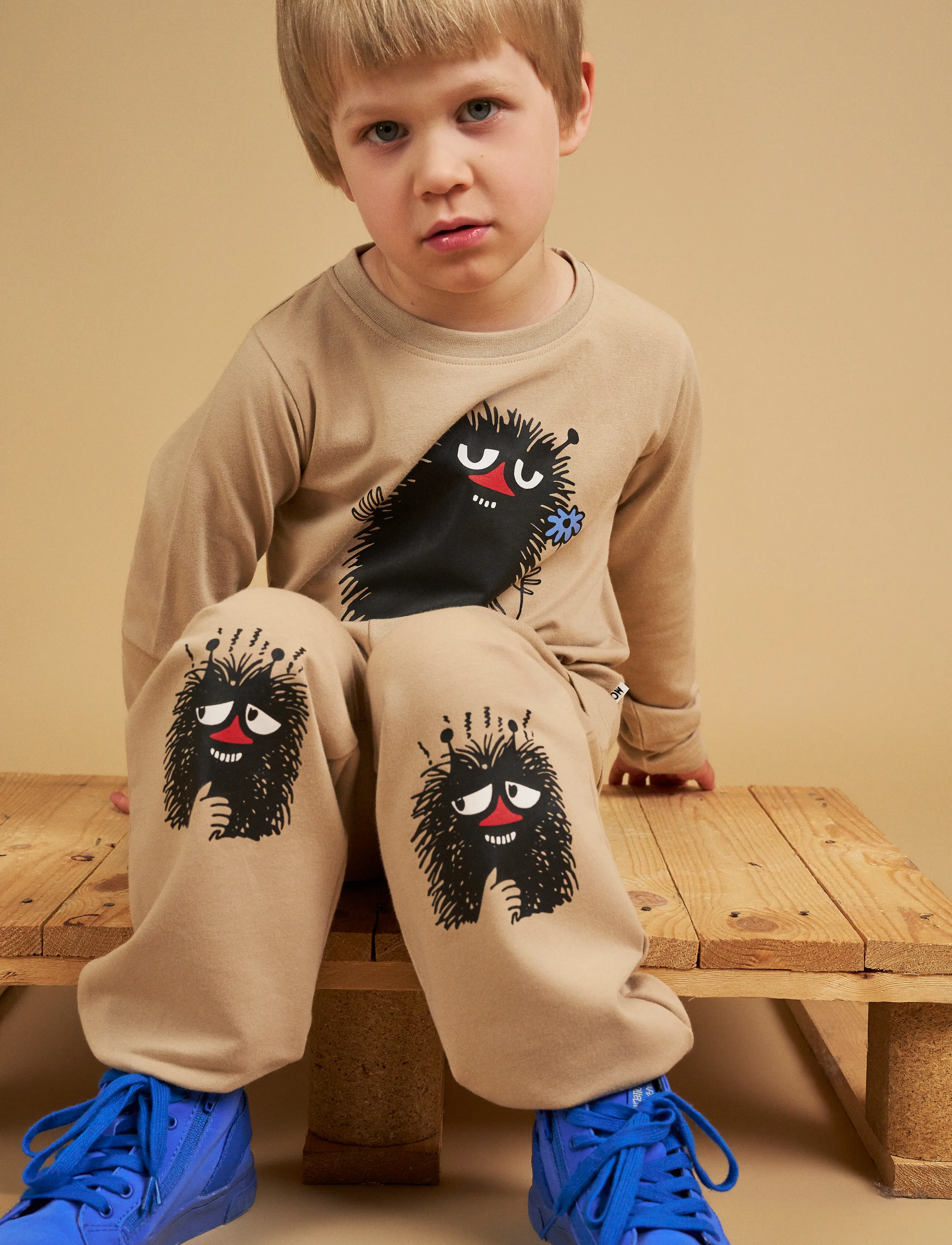 MUMIN Hej Stinky Tröja, Børn, Børne Printet Langærmet T-shirt, Beige, Str: 110
