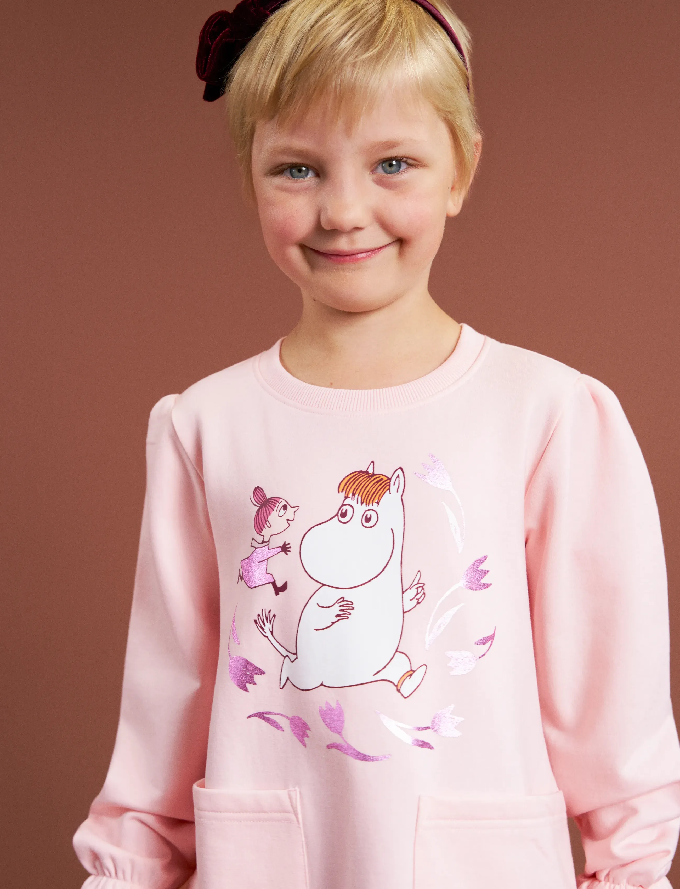 MOOMIN BLOMSTERLOPP COLLKLÄNNING - Dresses - PINK / pink/rose