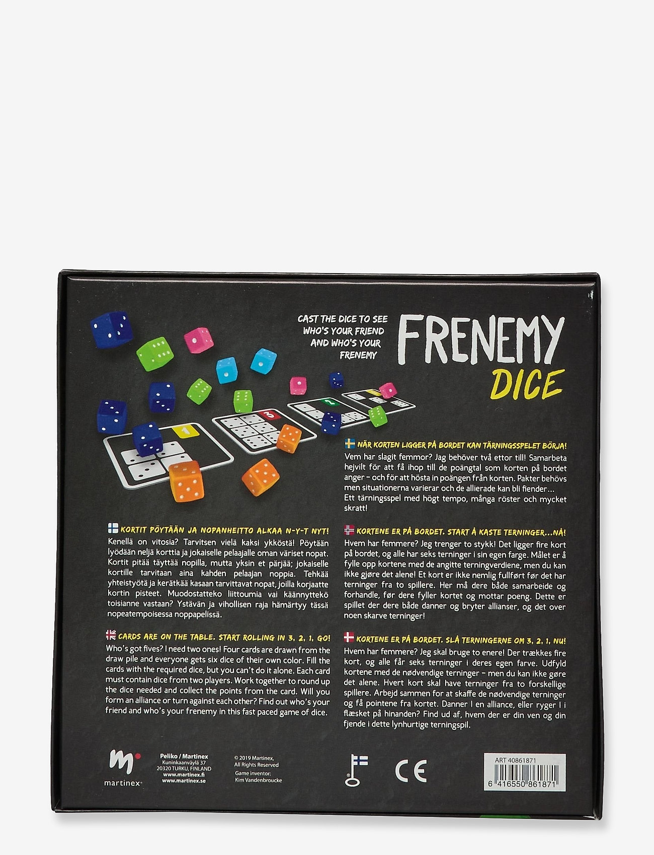 Martinex - FRENEMY DICE - brætspil - black - 1